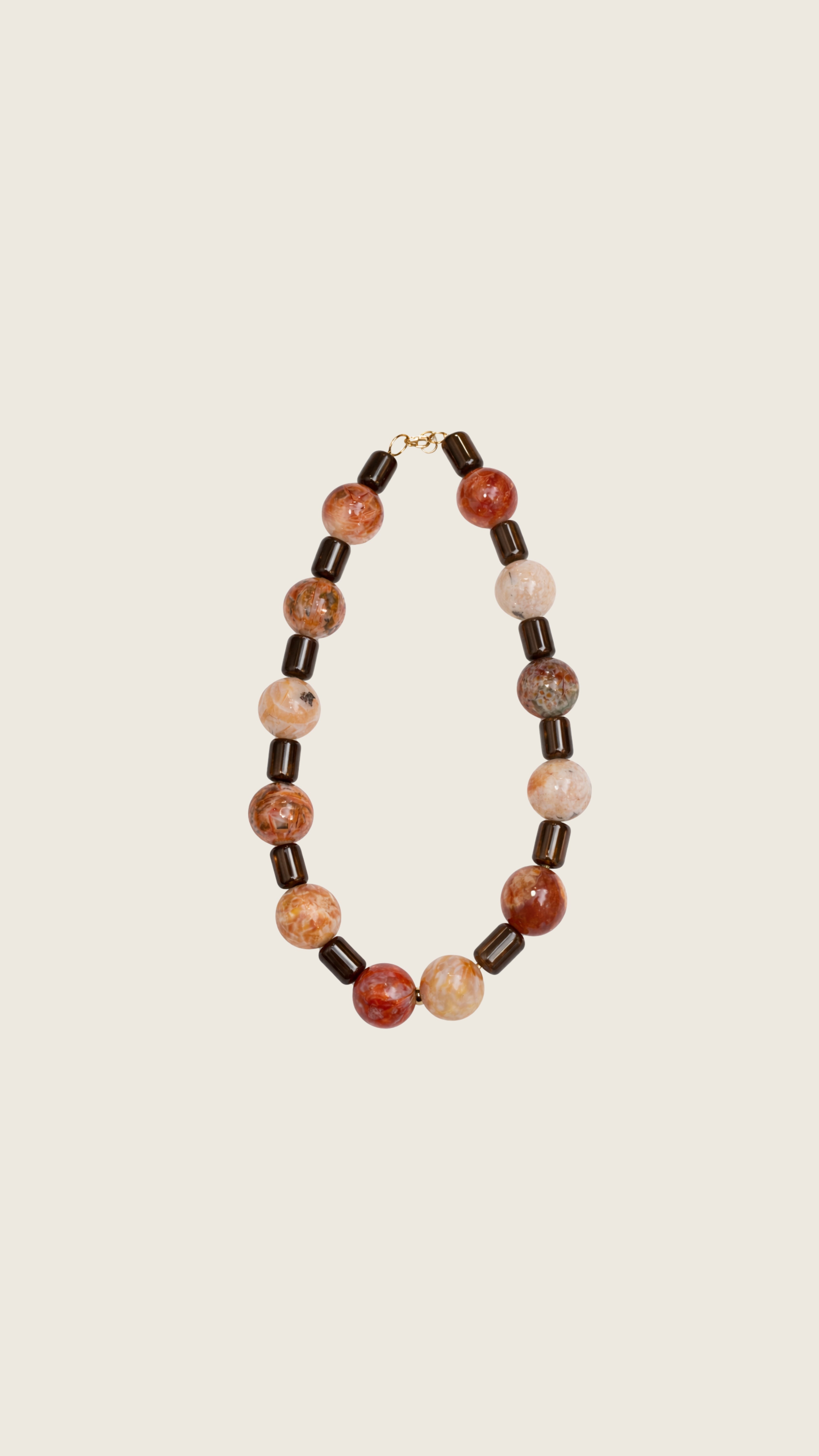 Colar de Pedras Naturais em Tons Terrosos