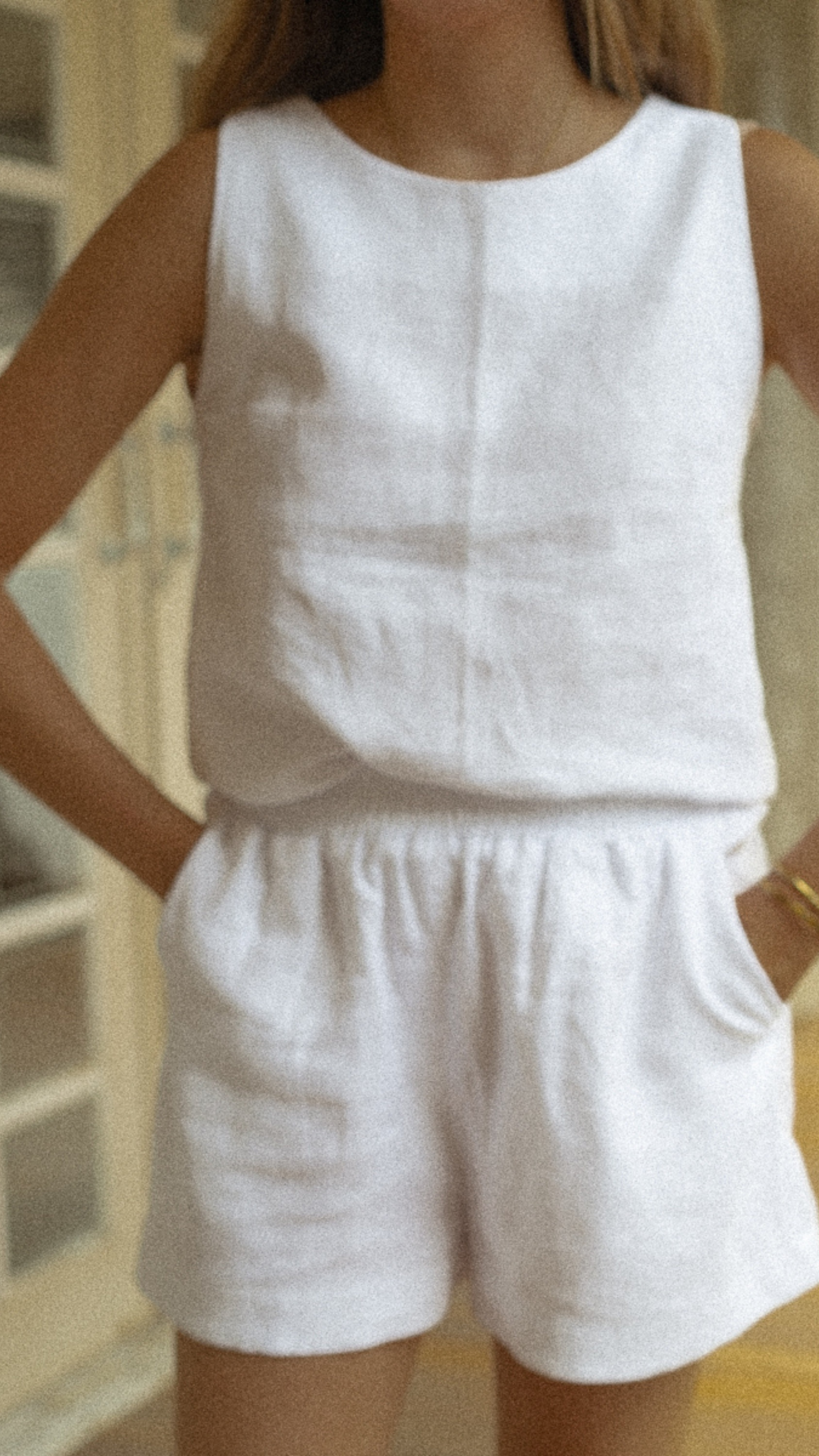 Set Flora 100% Linho Branco - 2 Peças