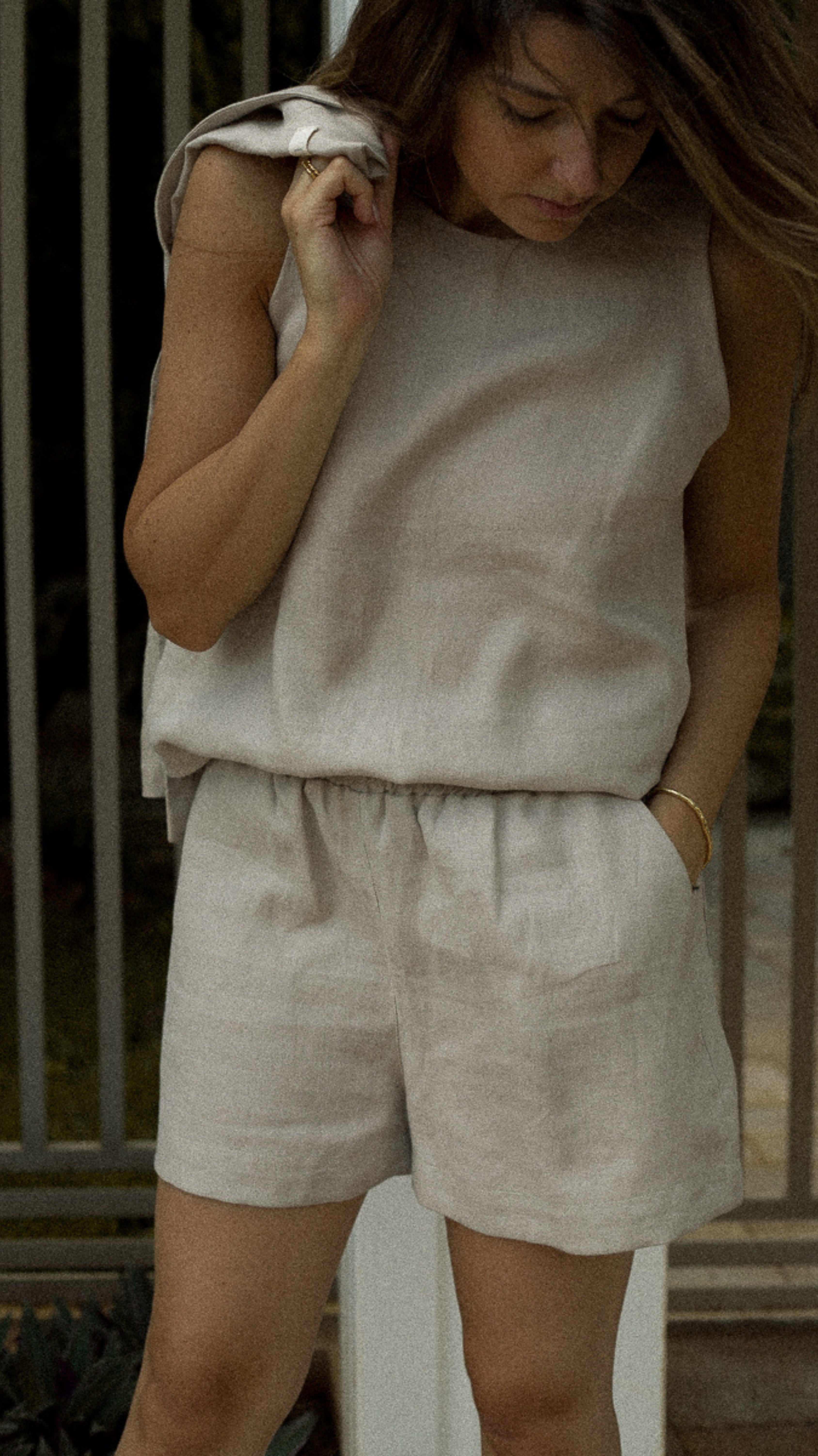 Conjunto Olívia Linho Puro · 3 peças