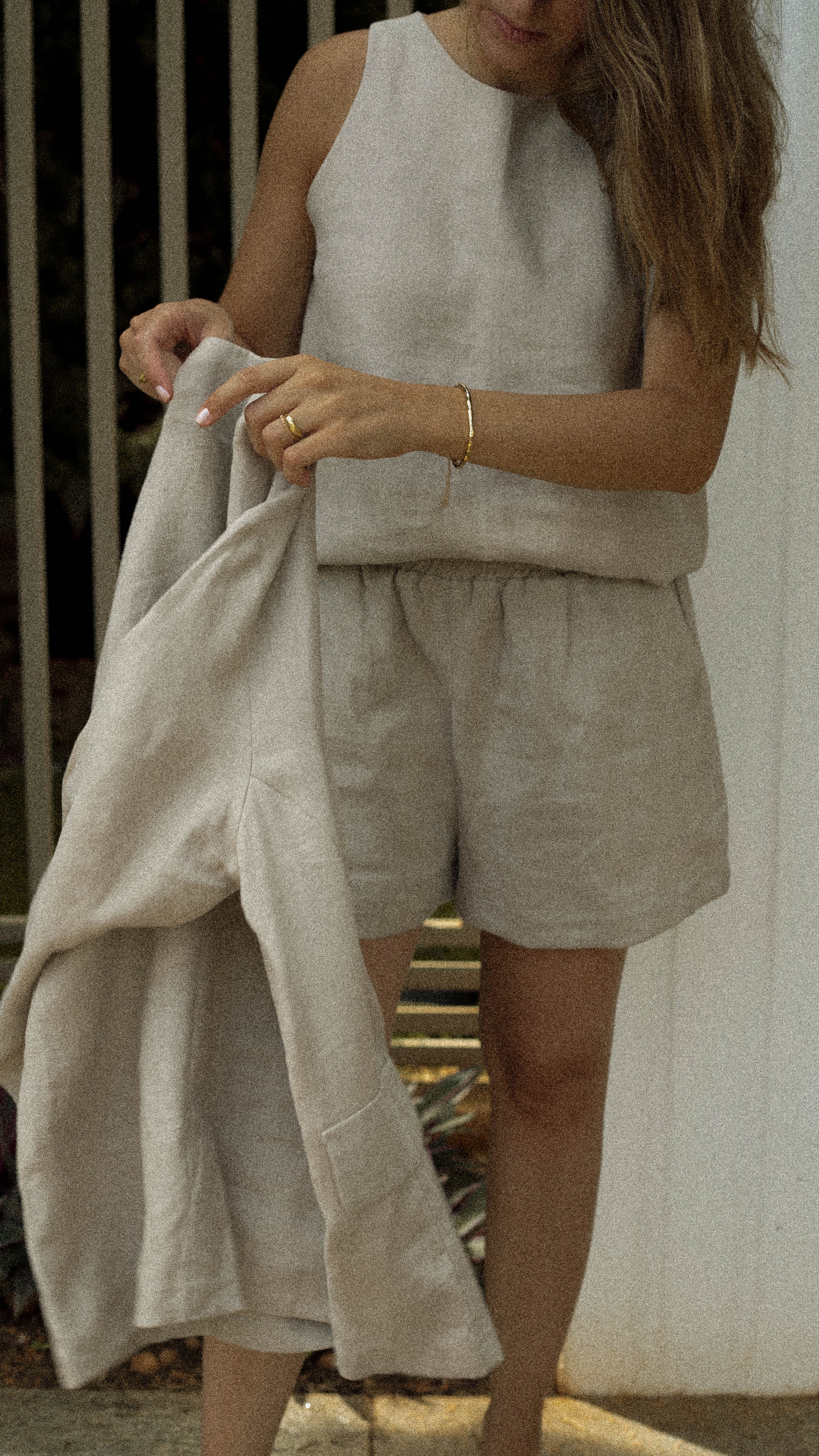 Set Olívia 100% Linho Cru - 3 Peças