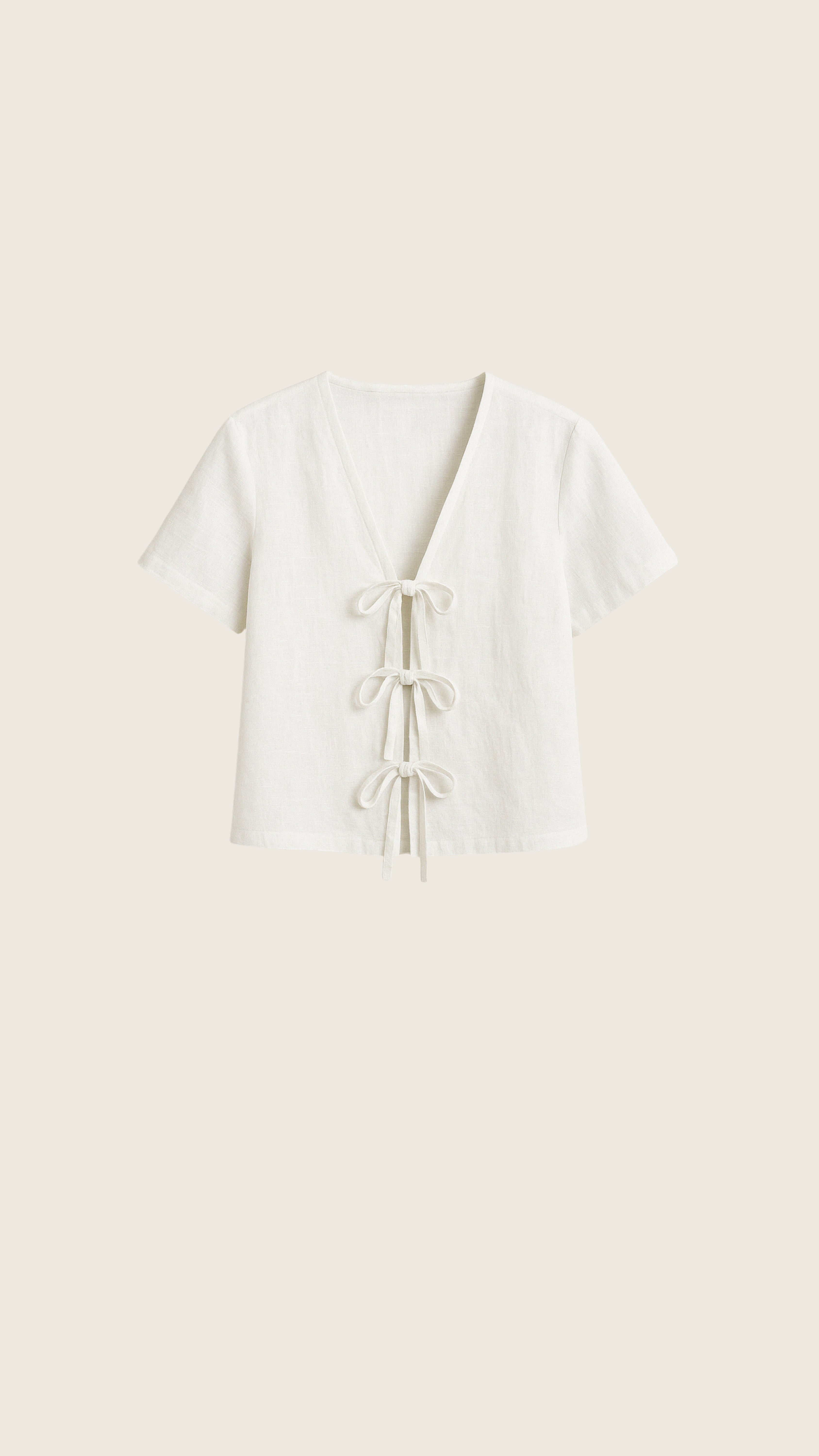 Blusa Laços Frontais 100% Linho