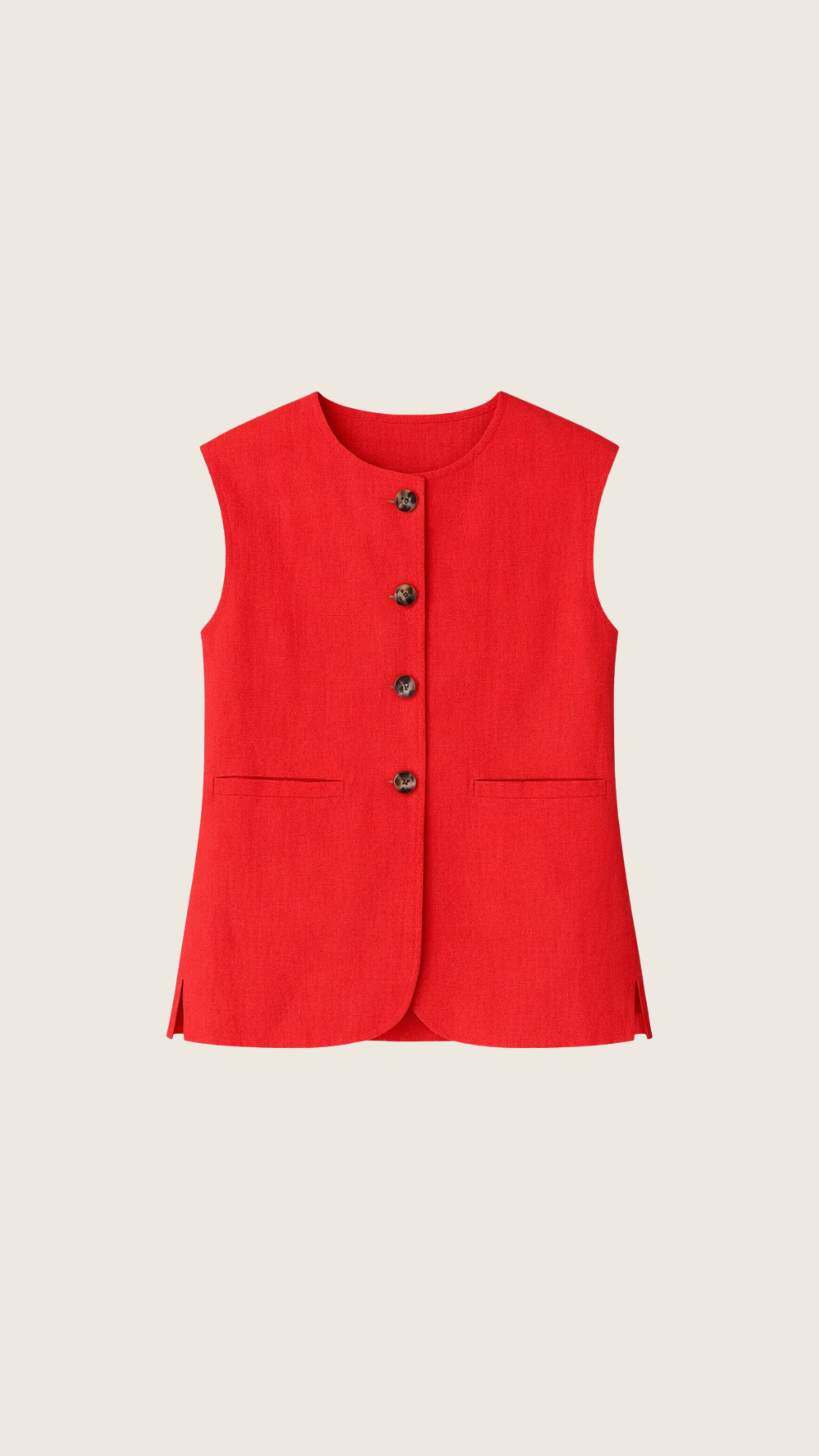 Colete Feminino Dora de Linho Puro · Versátil para Trabalho | Baddu