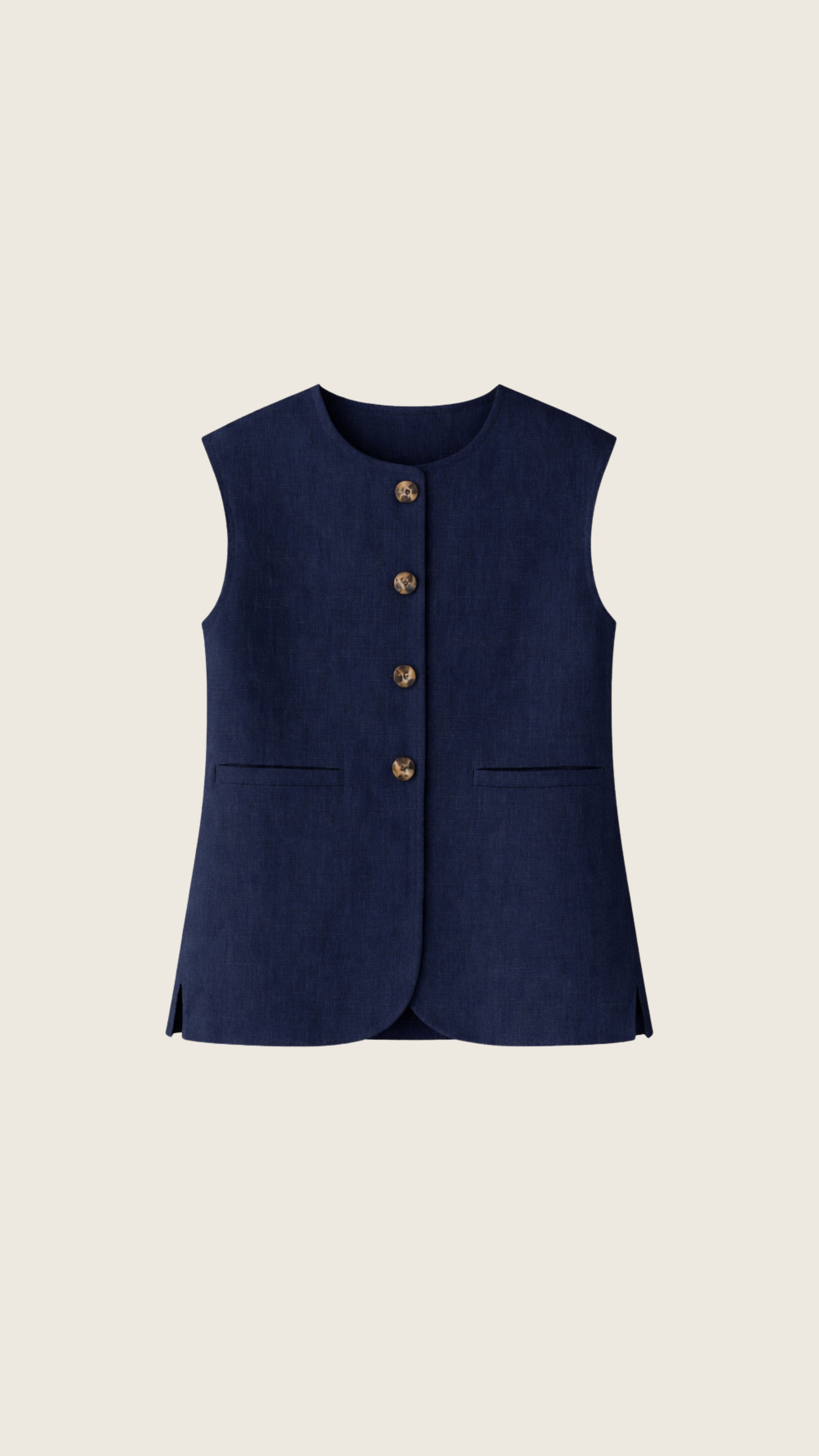 Colete Feminino Dora de Linho Puro · Versátil para Trabalho | Baddu