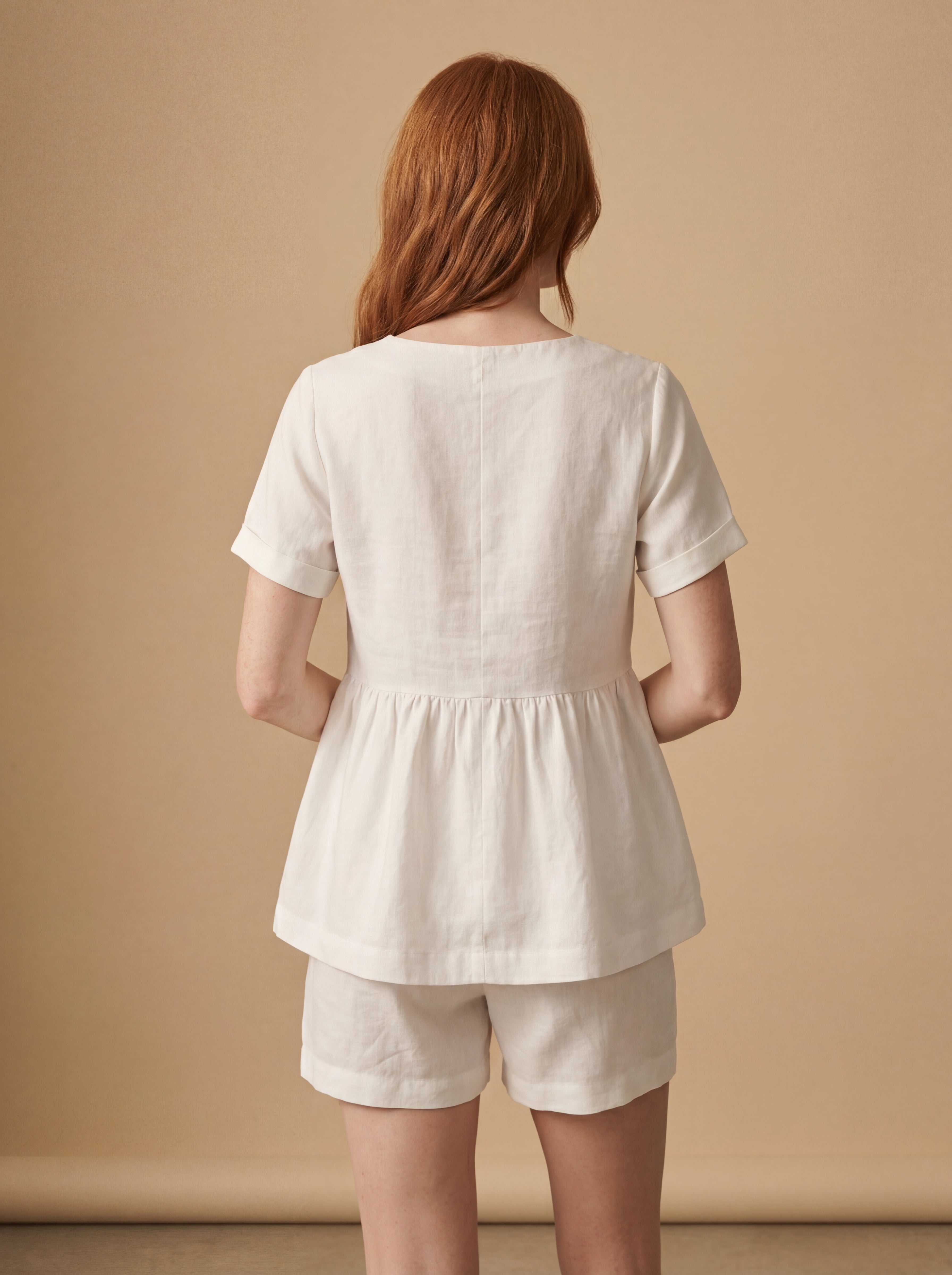 Conjunto Bata Amélia e Shorts Dora Linho Puro · 2 peças