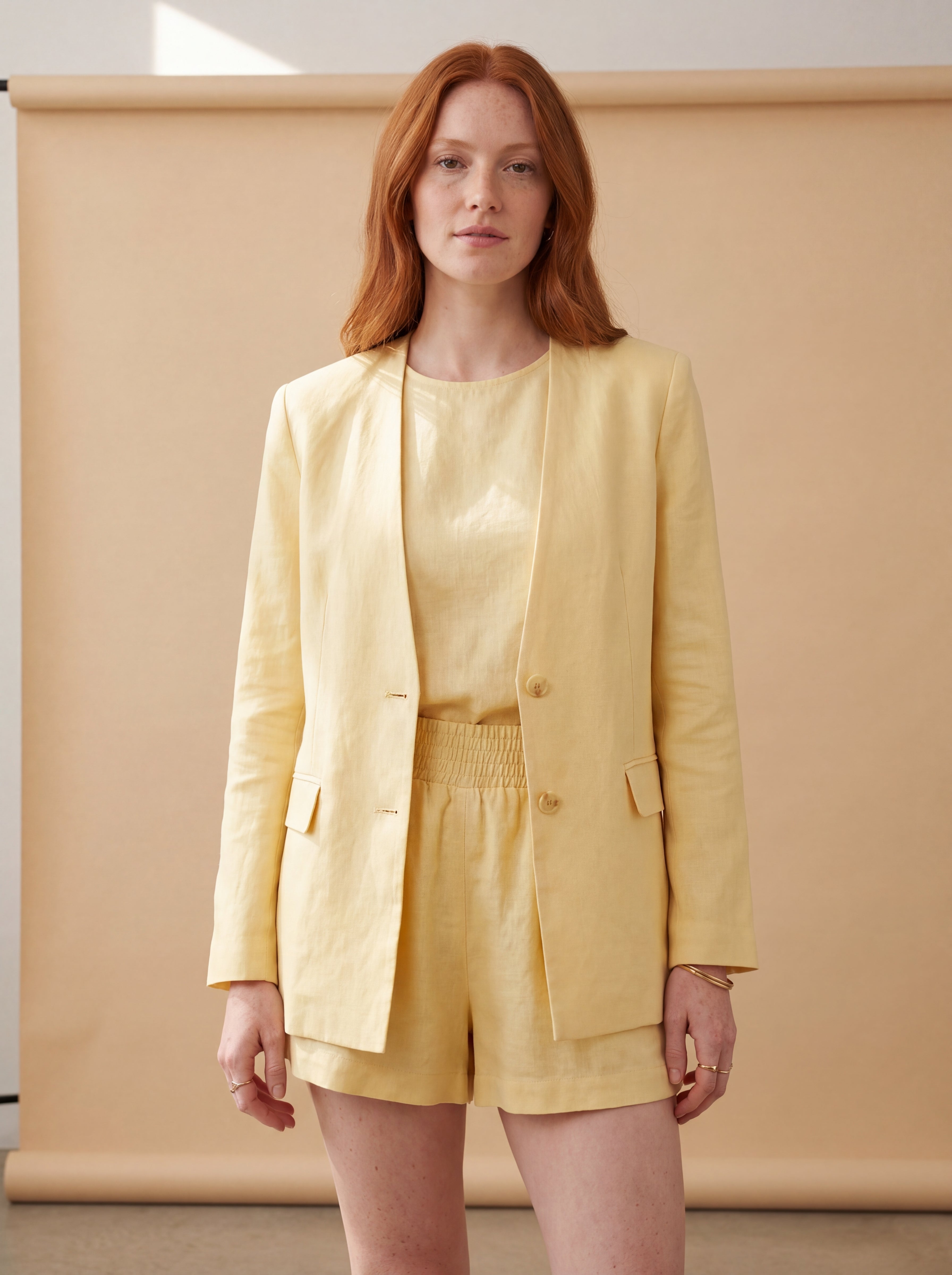 Conjunto Olívia Linho Puro · 3 peças