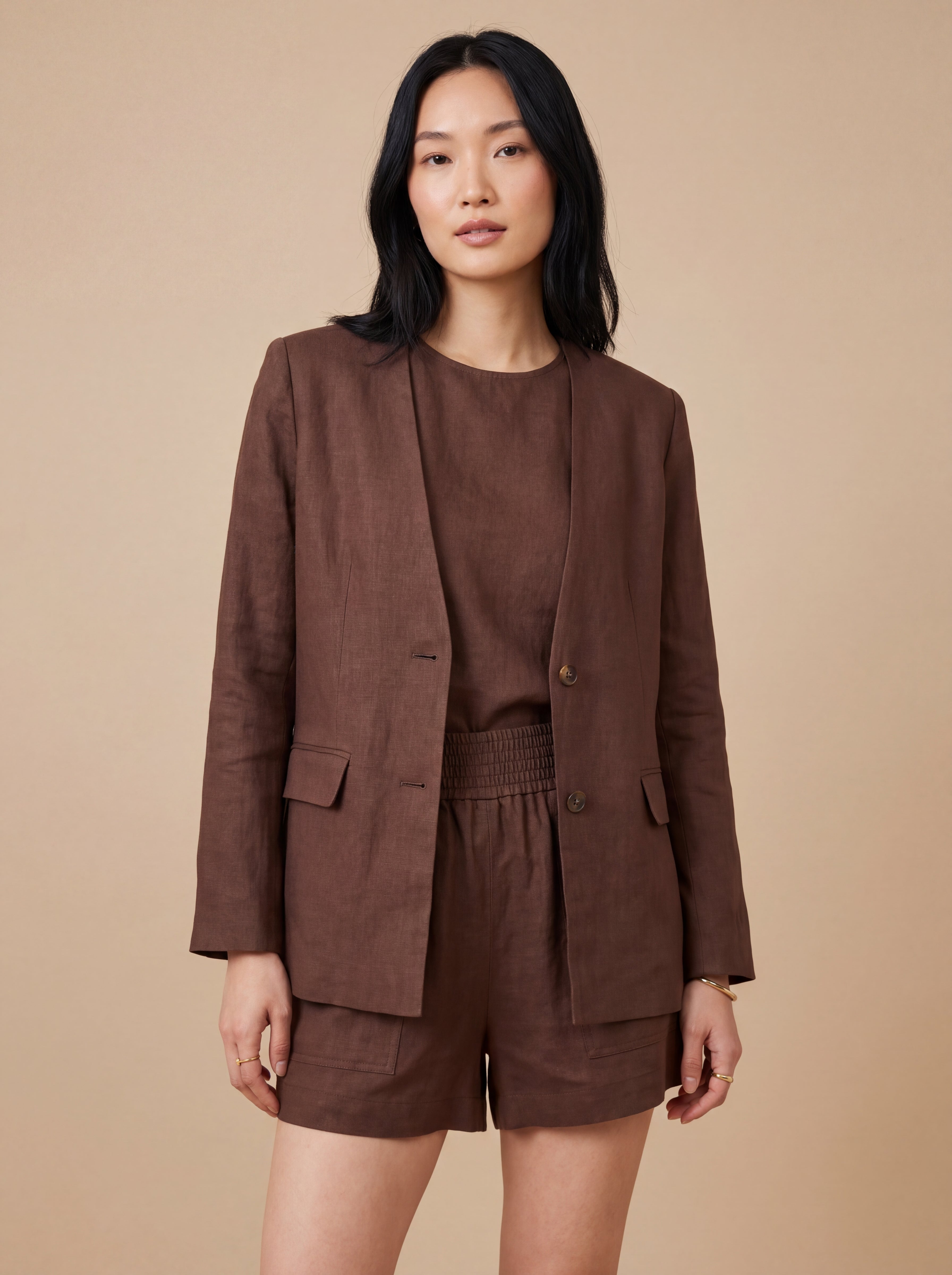 Conjunto Olívia Linho Puro · 3 peças