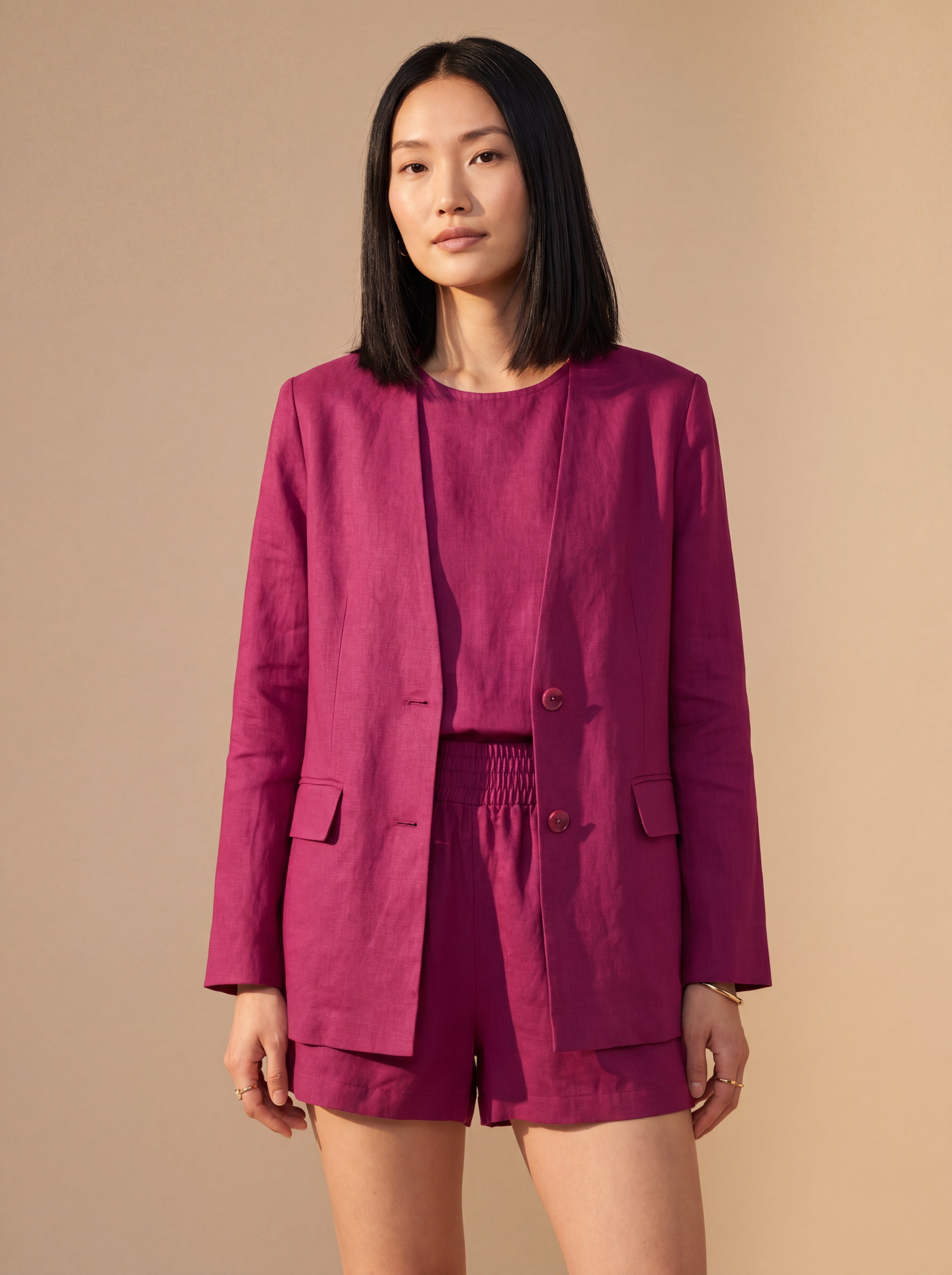 Conjunto Olívia Linho Puro · 3 peças