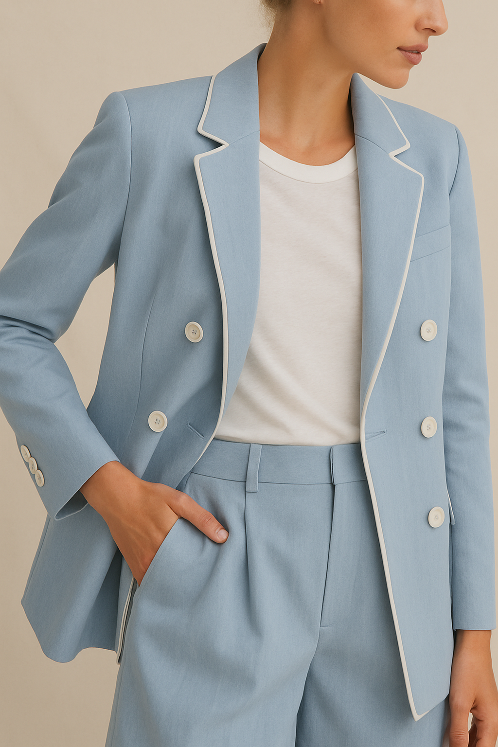Blazer Vic 100% Linho Azul