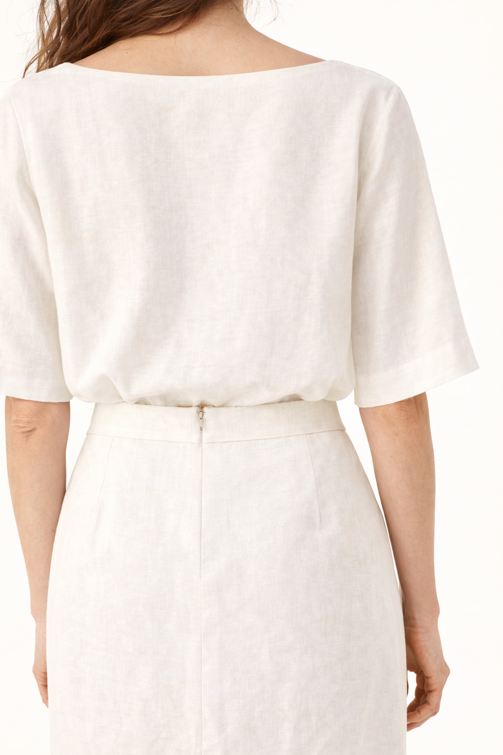 Saia Midi Sarah Linho Puro