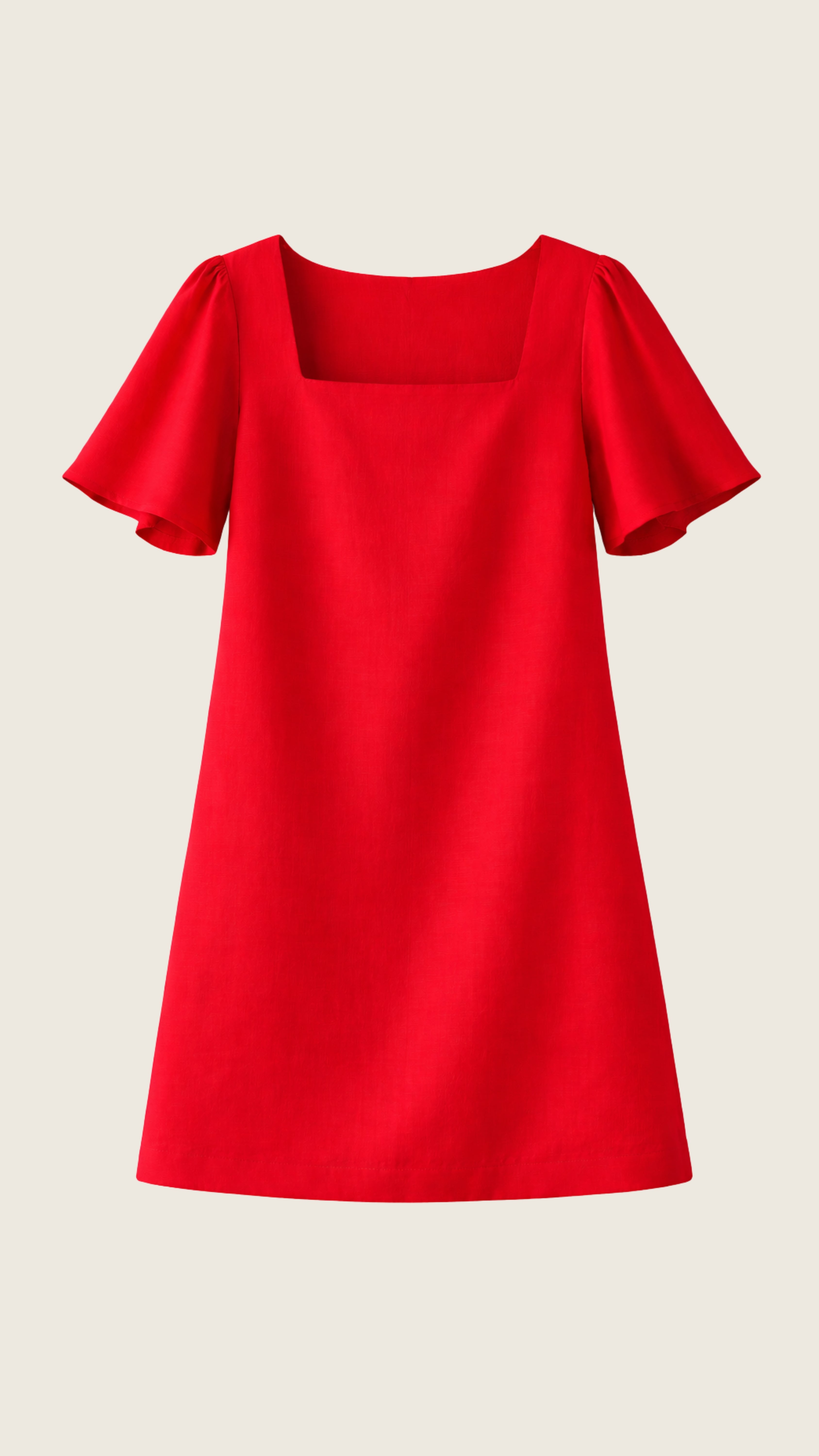 Vestido Feminino Lia de Linho Puro · Decote Quadrado e Mangas Amplas | Baddu