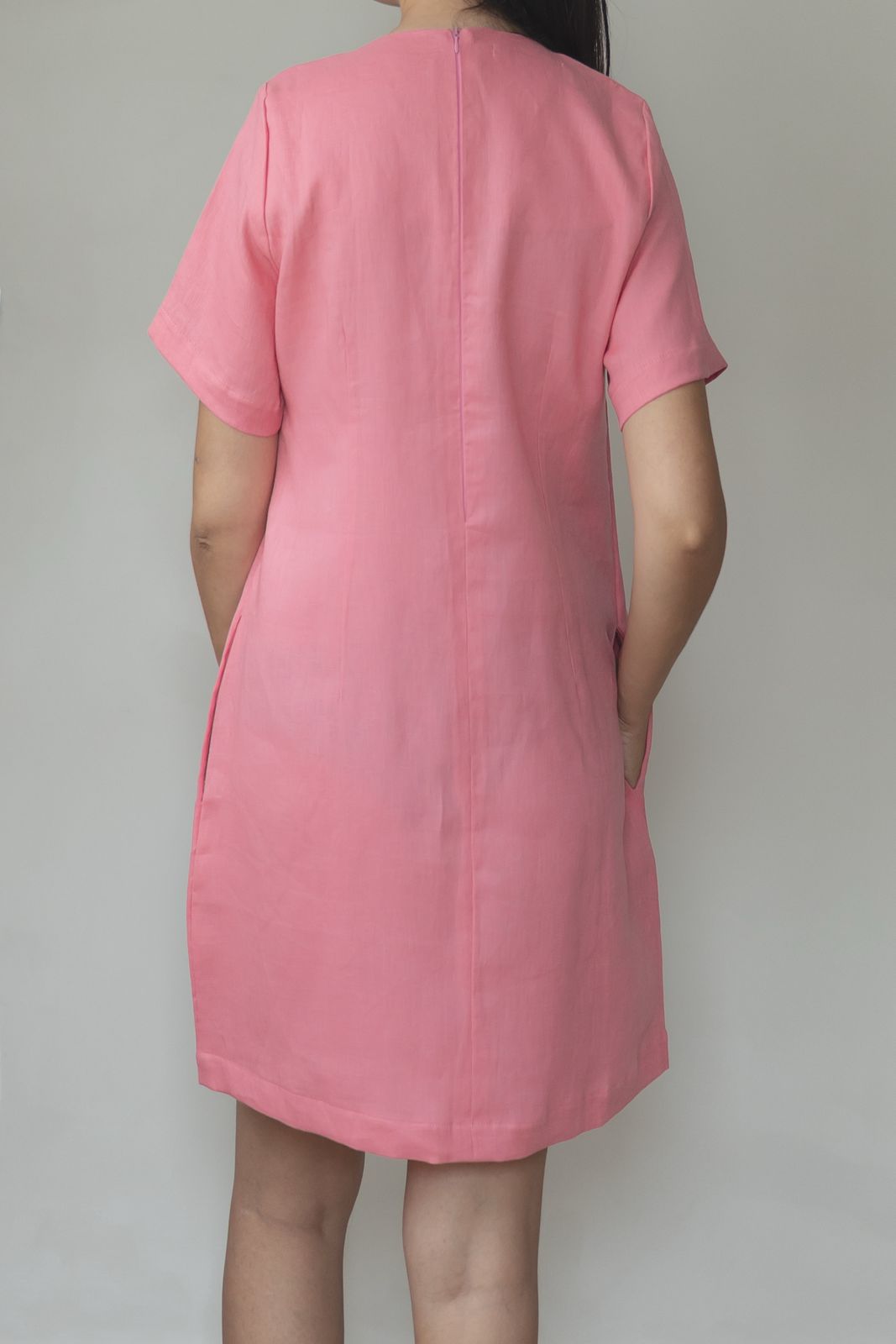 Vestido Júlia 100% Linho Rosa Antigo