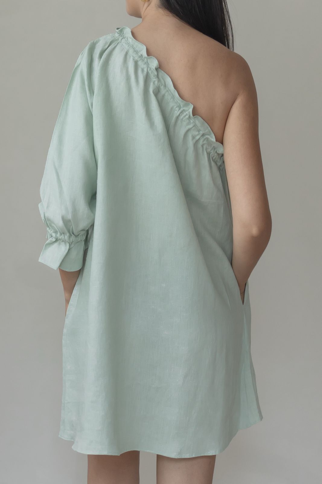 Vestido Larissa 100% Linho Verde Menta