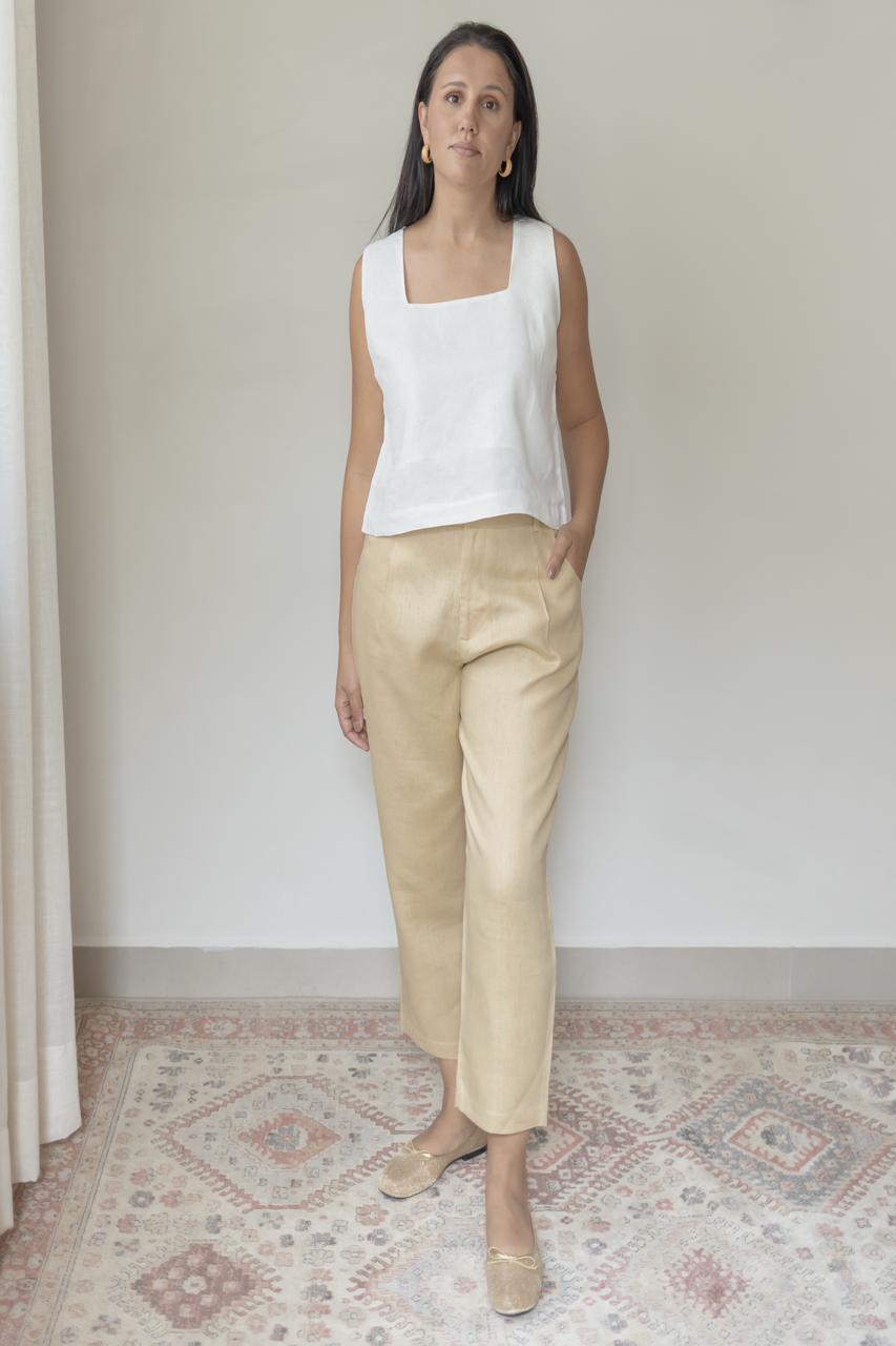 Calça Andressa 100% Linho Bege