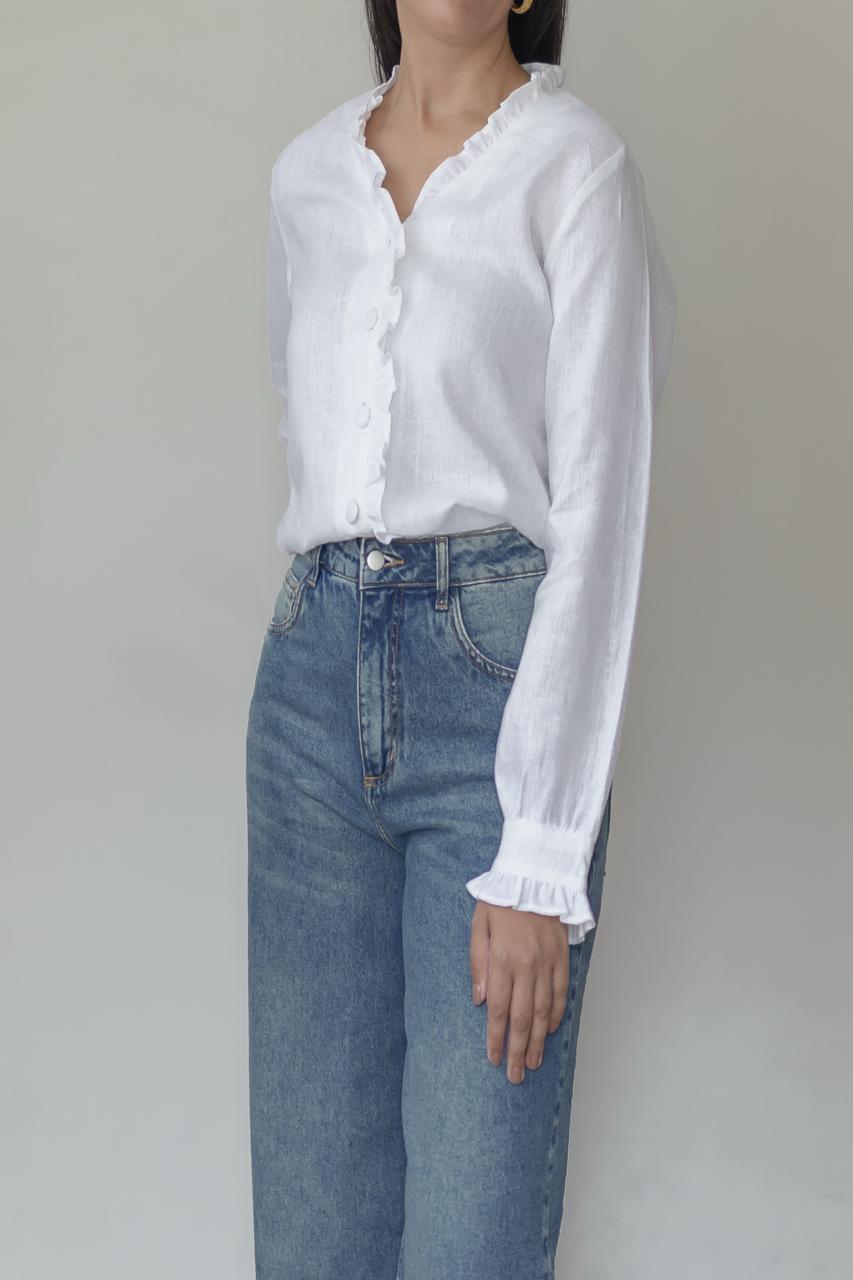 Camisa Angela 100% Linho Branca