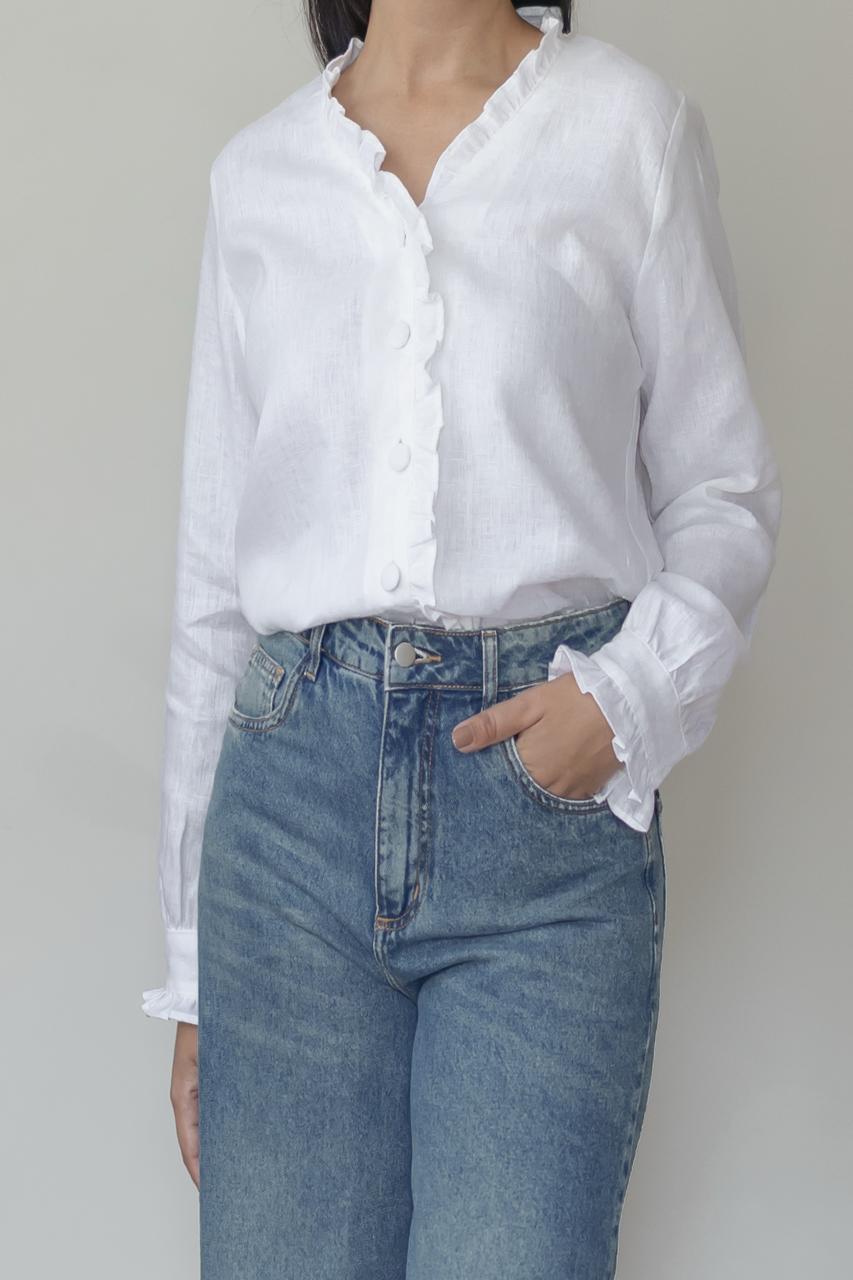 Camisa Angela 100% Linho Branca