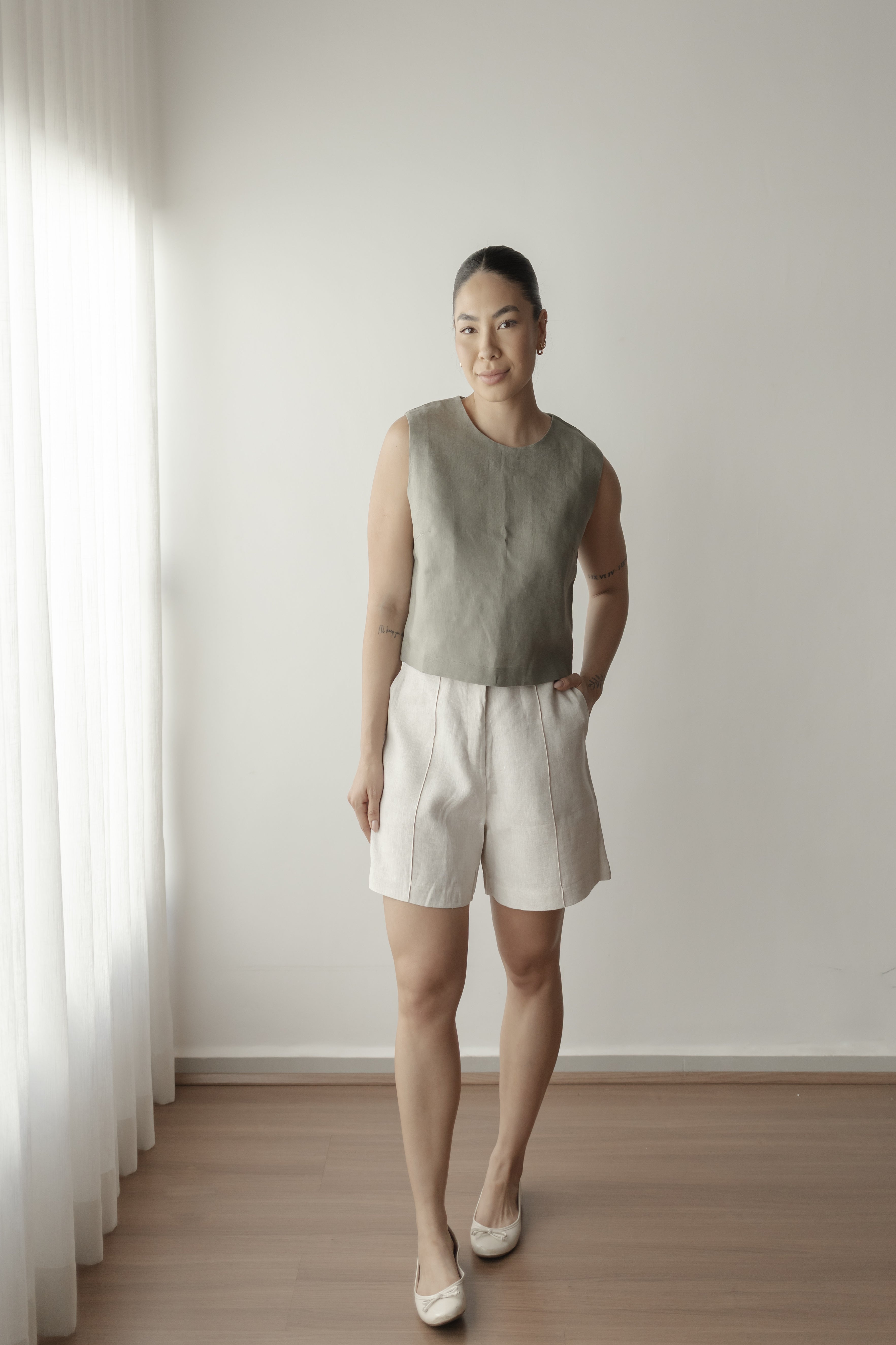 Regata Dyandra 100% Linho Bege