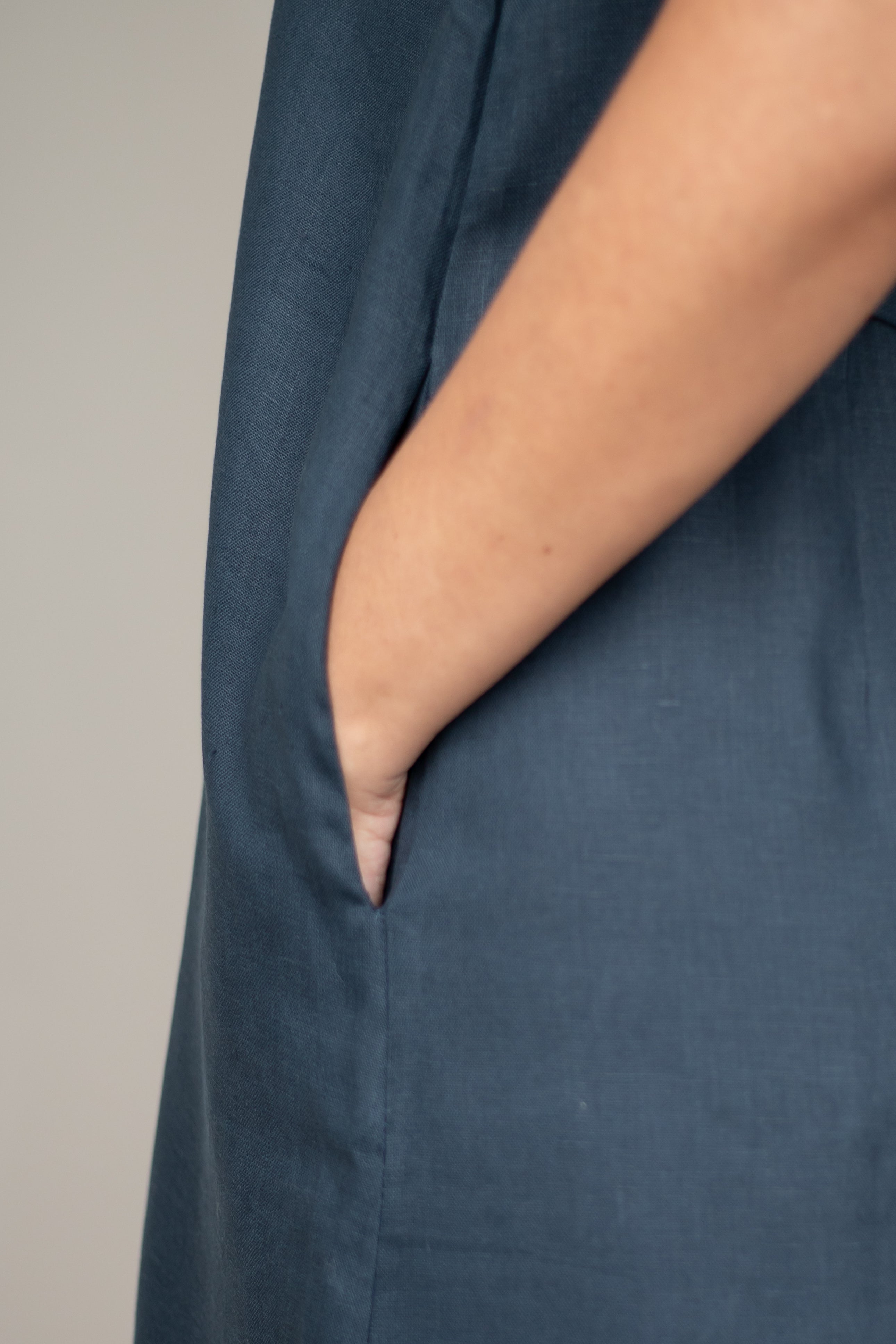 Vestido Alice 100% Linho Marinho