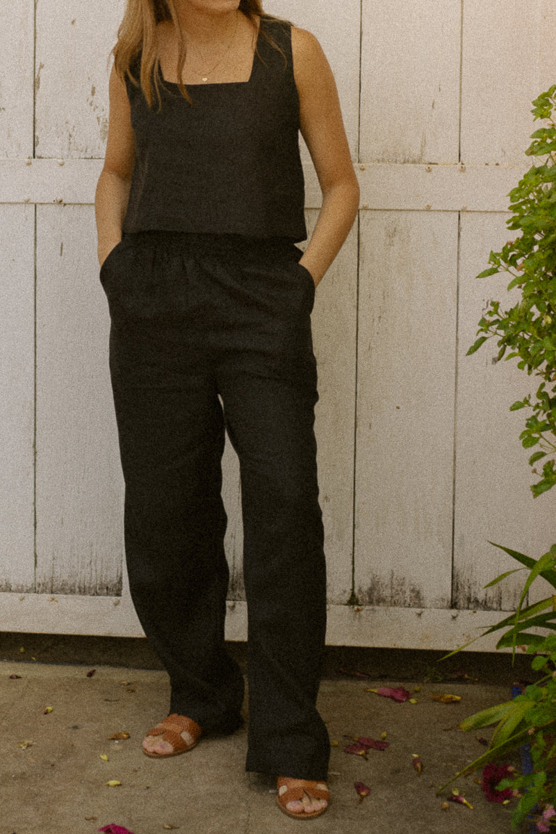 Set Lia 100% Linho Preto - 2 Peças