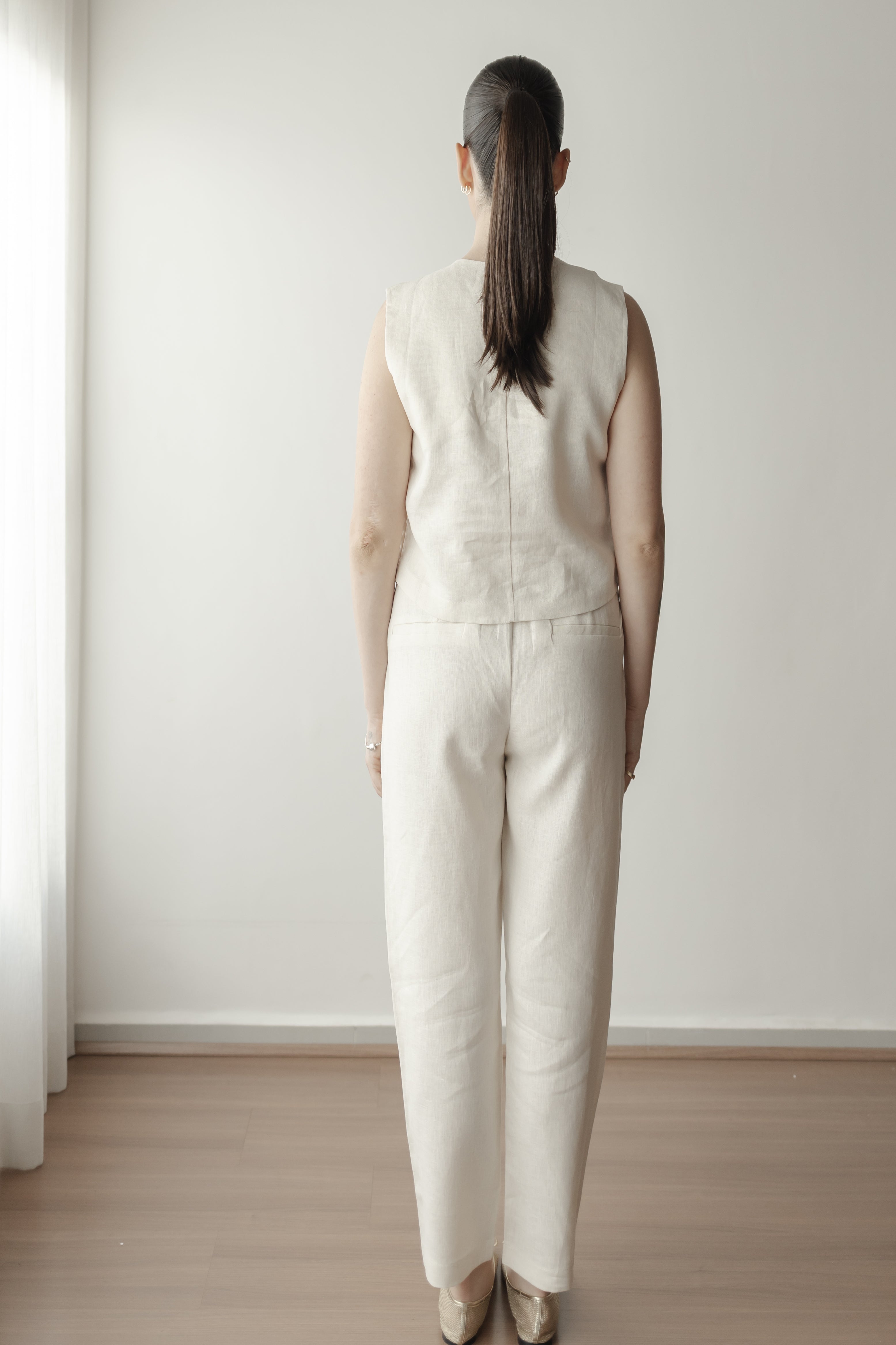 Regata Dyandra 100% Linho Bege