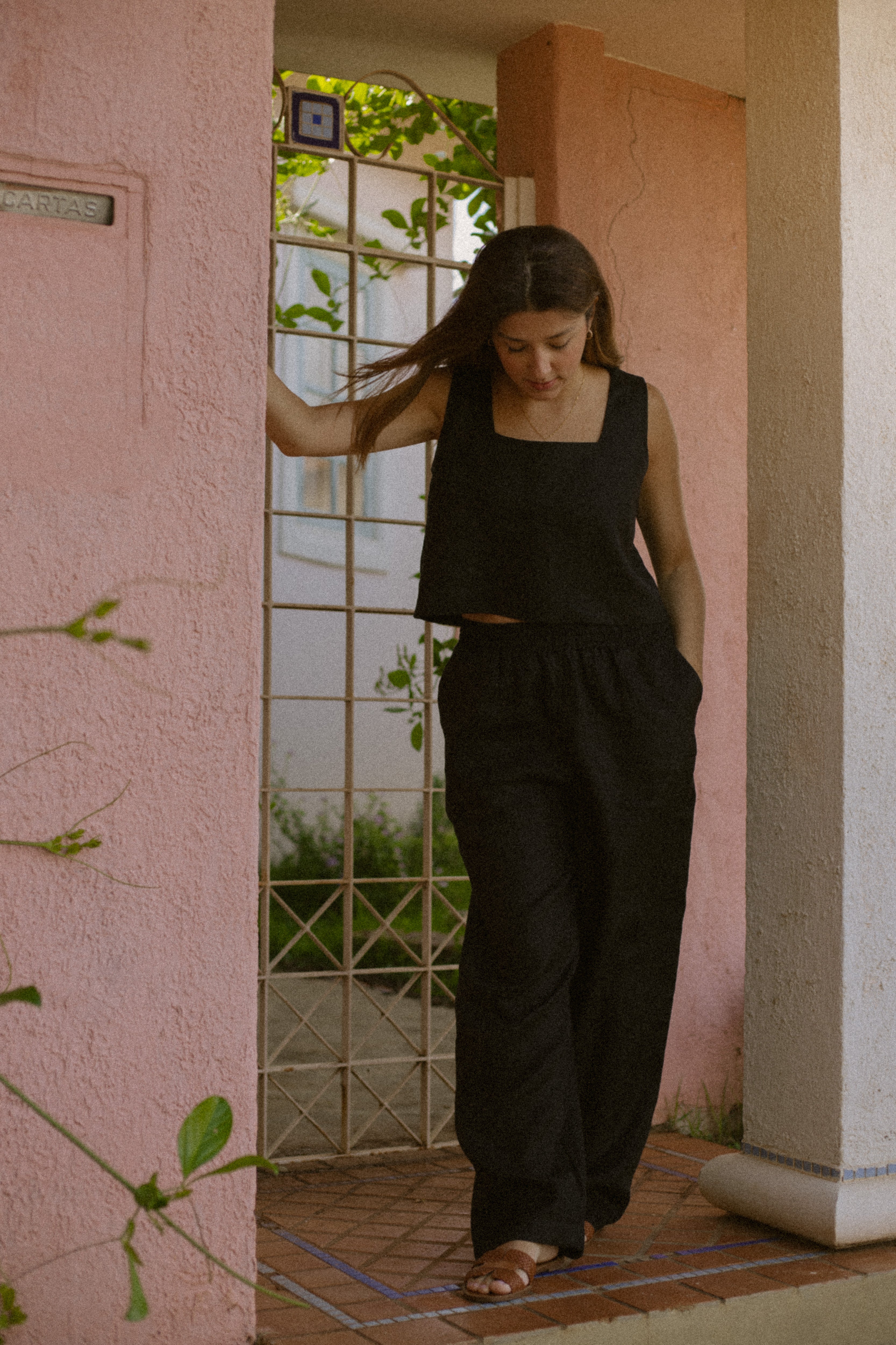 Set Lia 100% Linho Preto - 2 Peças