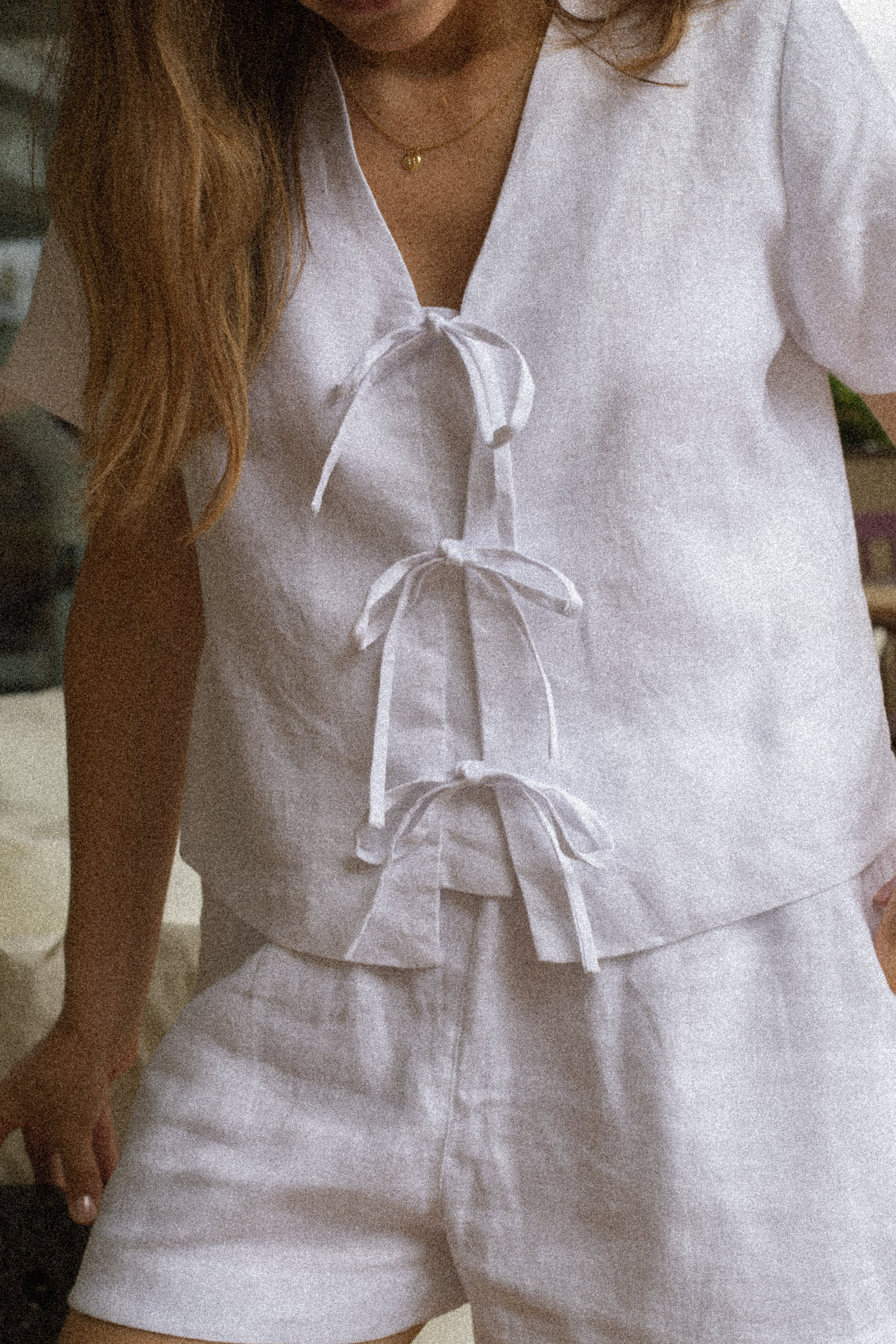 Blusa Laços Frontais 100% Linho