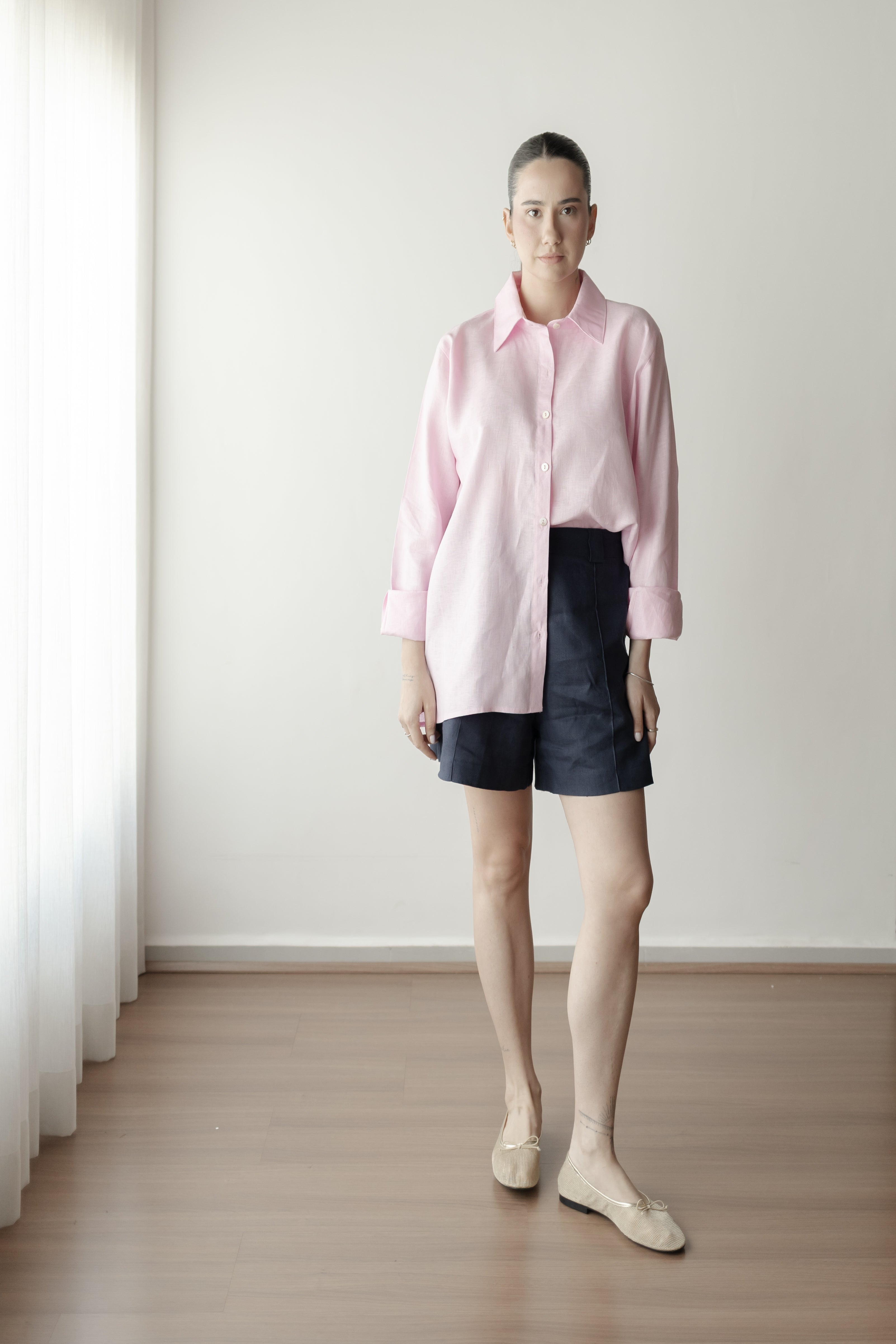 Camisa Feminina Edi de Linho Puro · Minimalista Elegante | Baddu