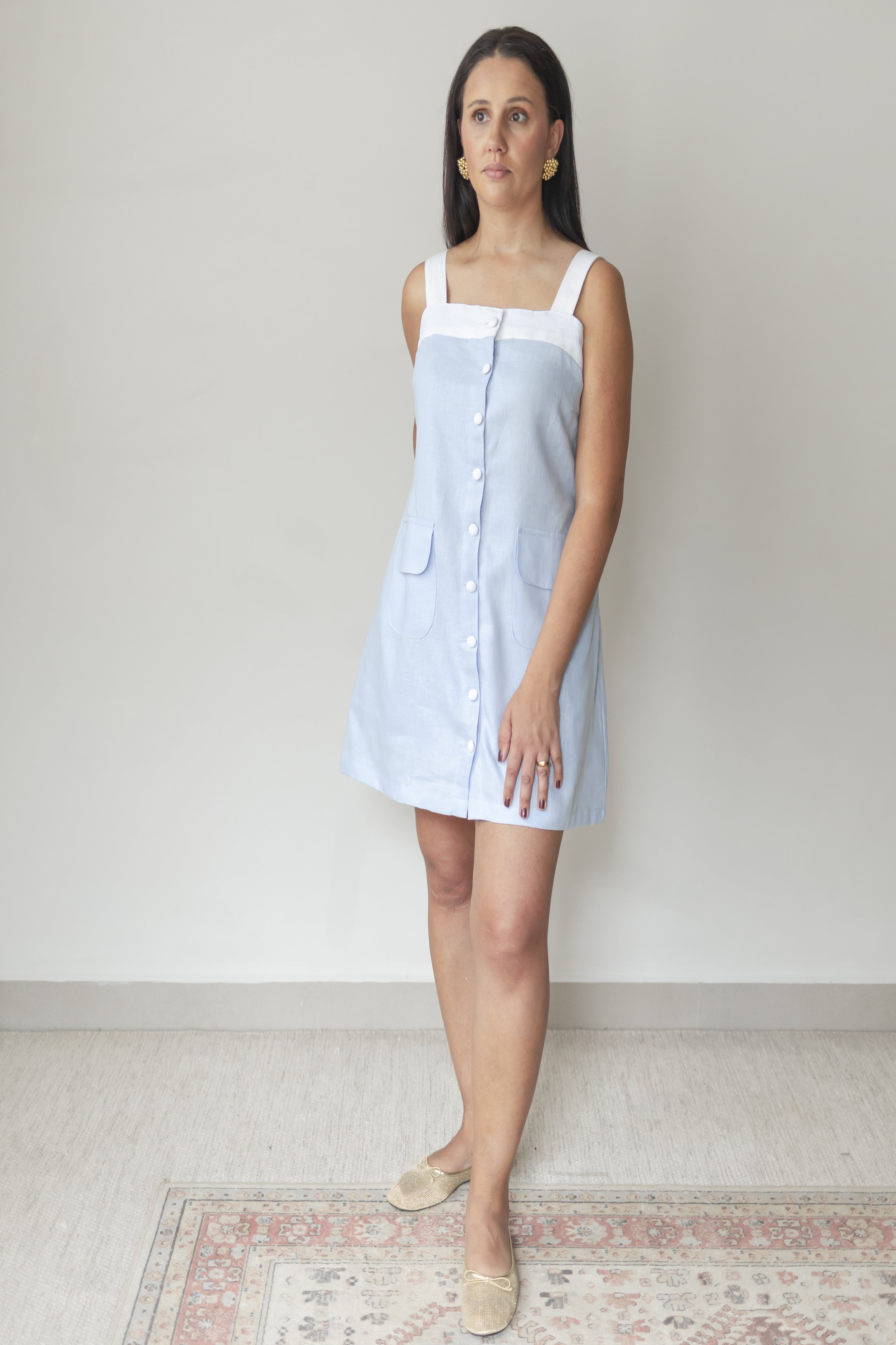 Vestido Alê 100% Linho Hortênsia