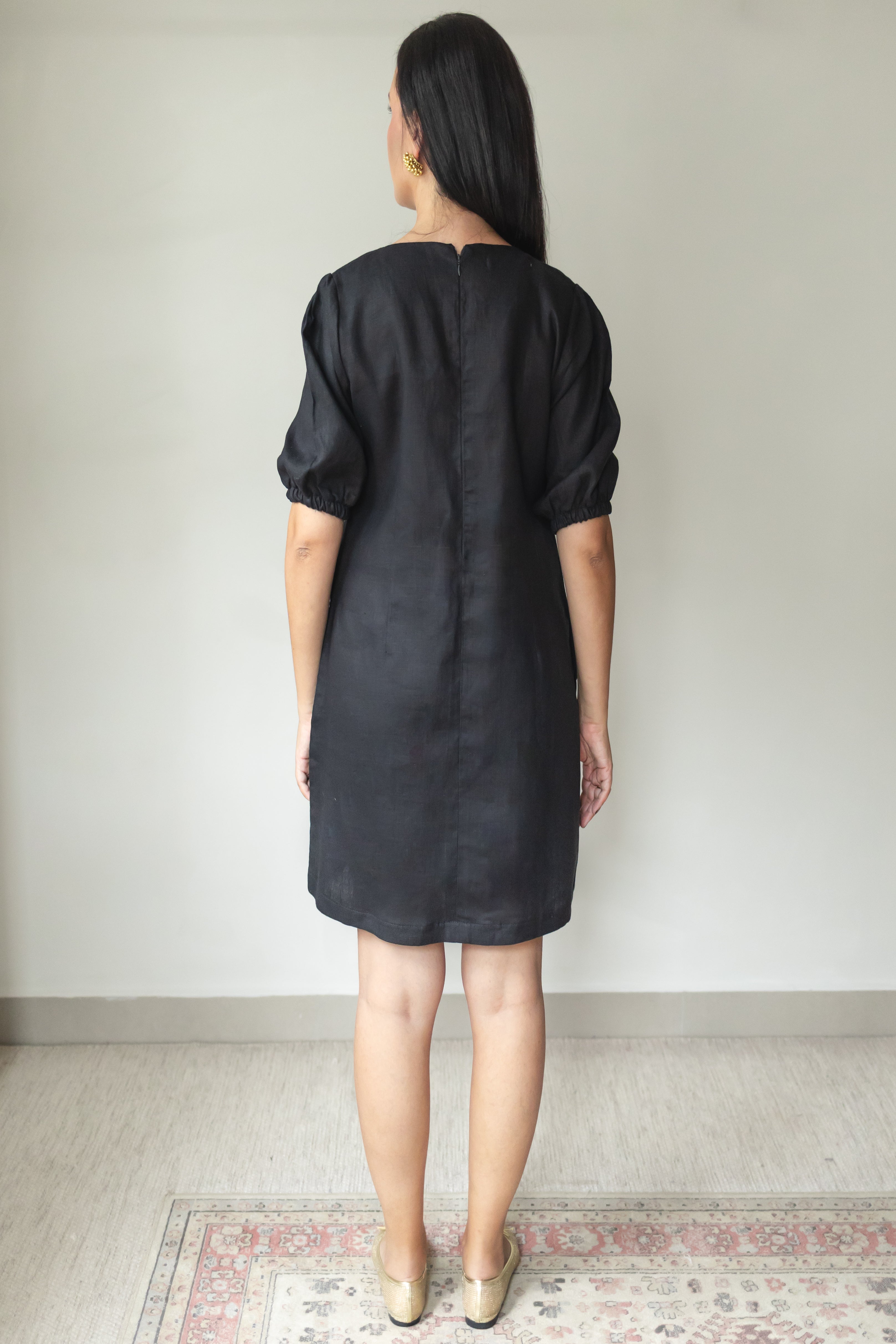 Vestido Lara 100% Linho Preto