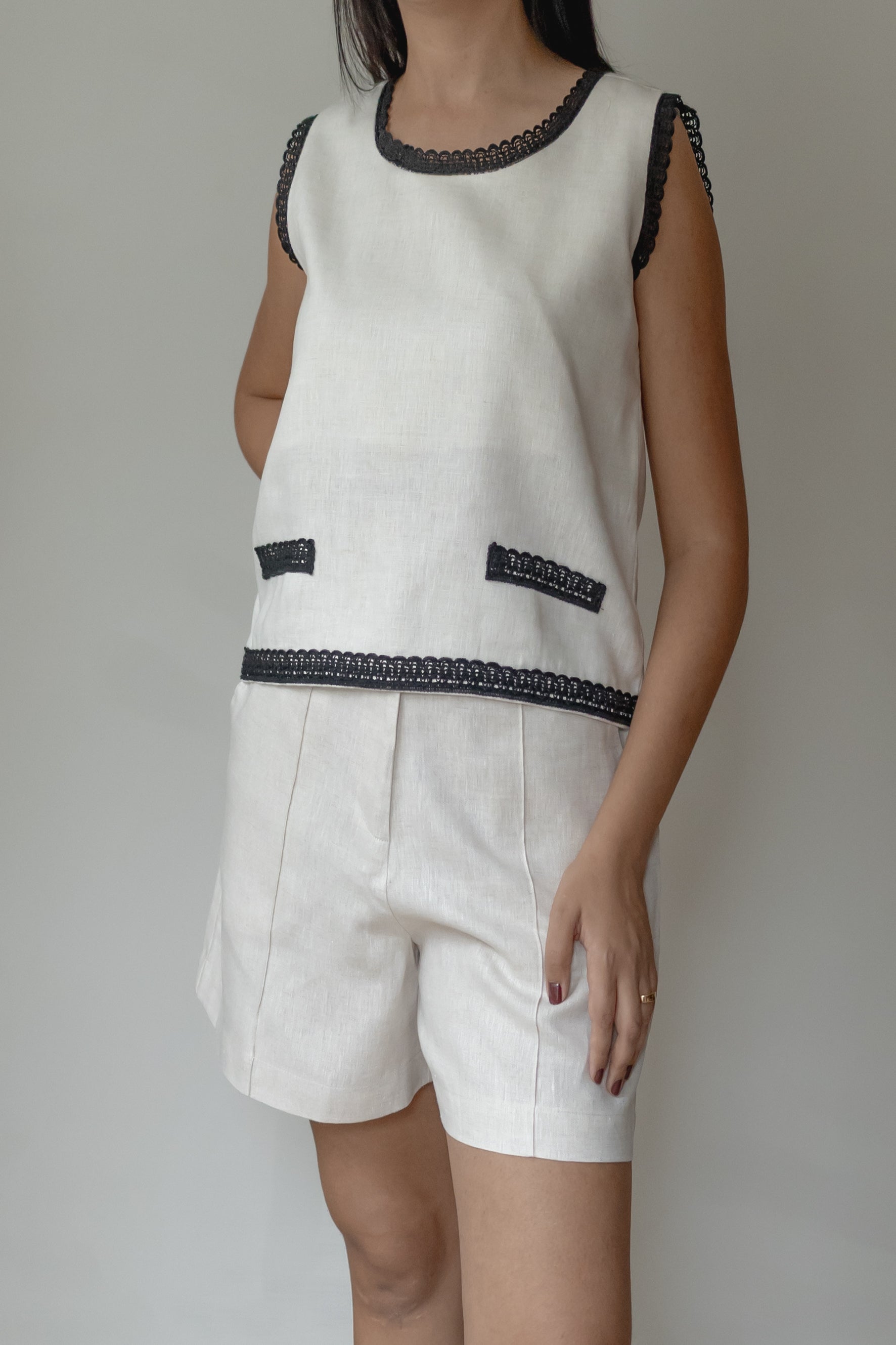 Regata Natália 100% Linho Cru