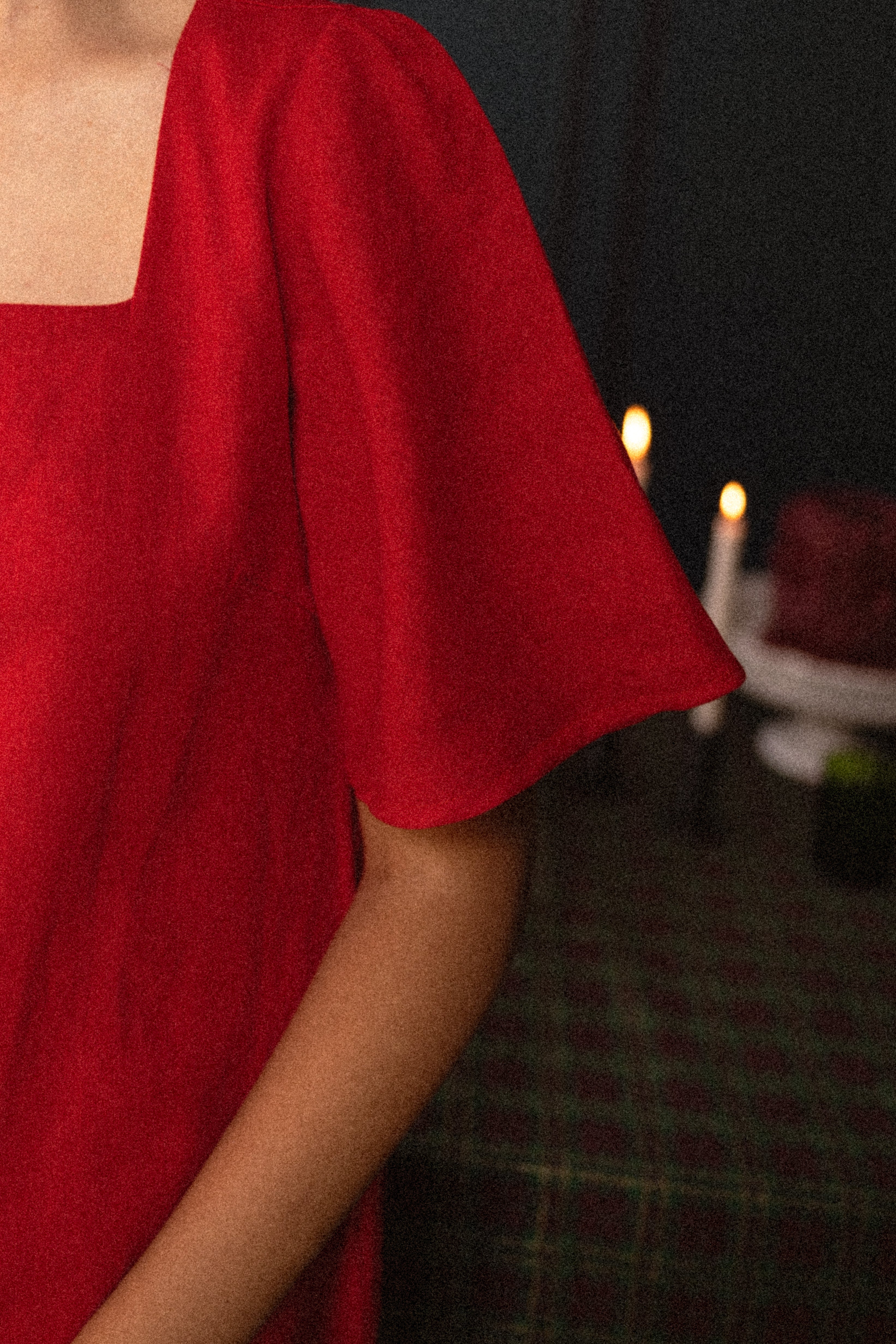 Vestido Lia 100% Linho Cereja