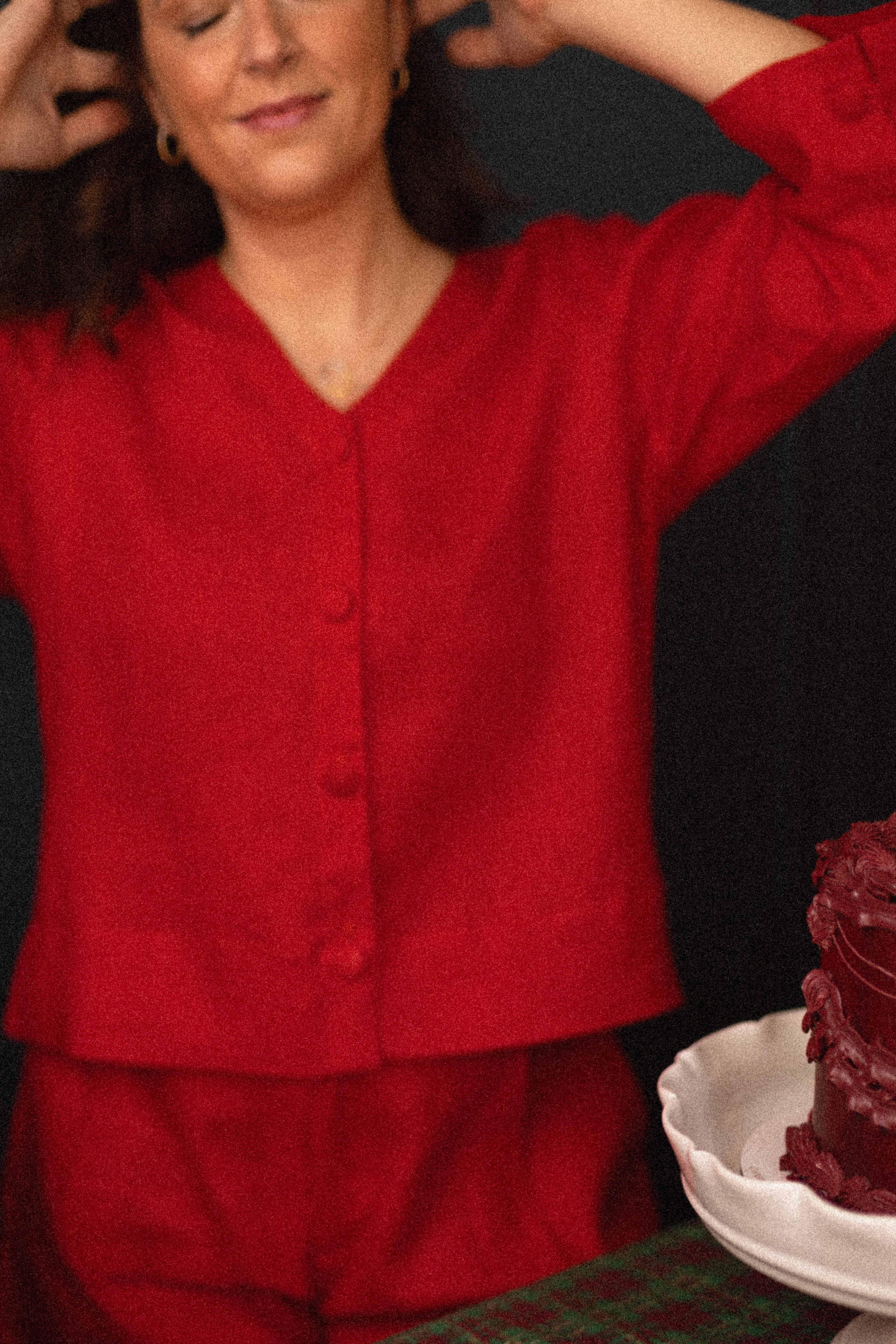 Blusa Helena 100% Linho Cereja