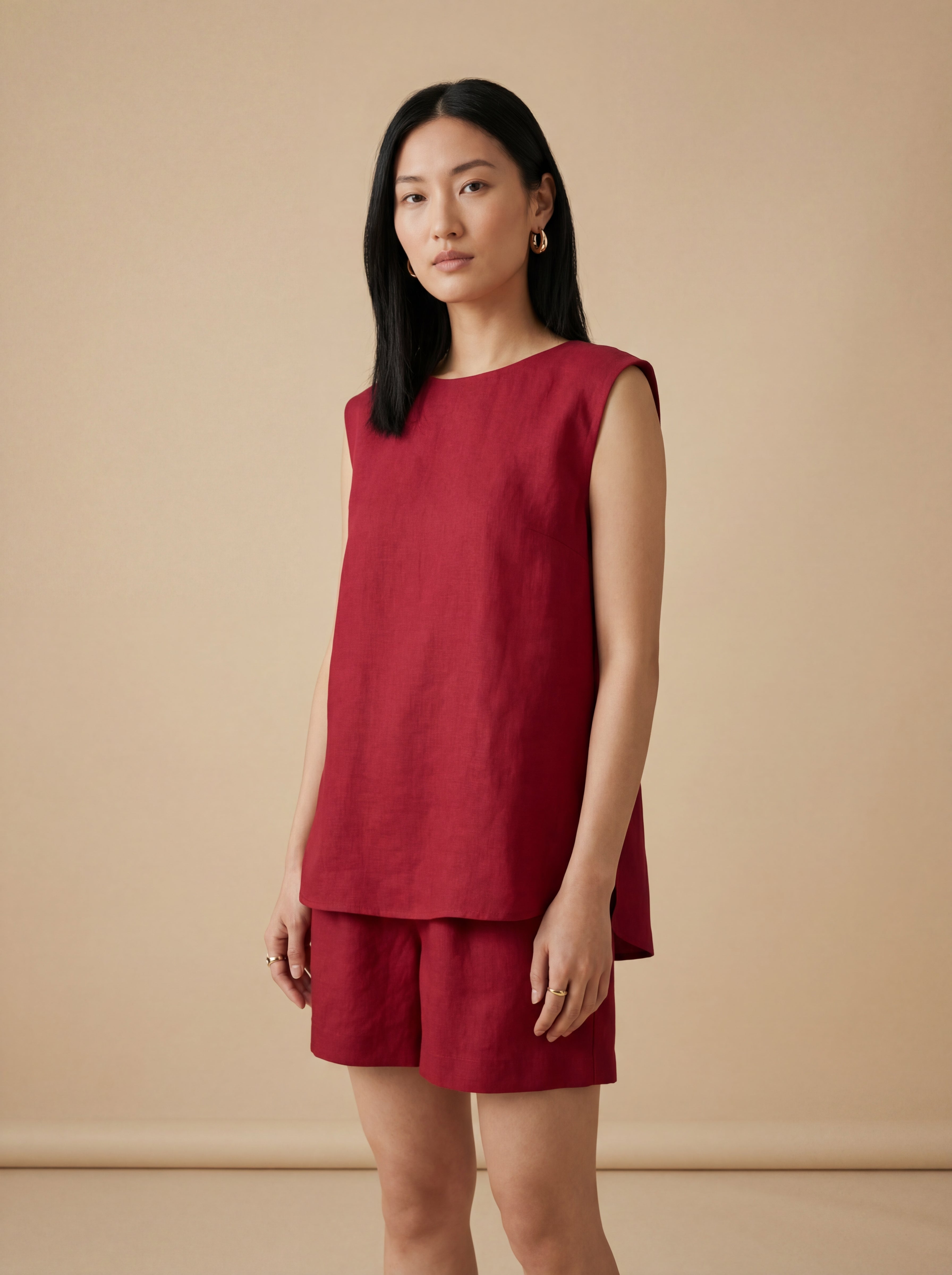 Conjunto Blusa Bárbara e Shorts Dora Linho Puro · 2 peças