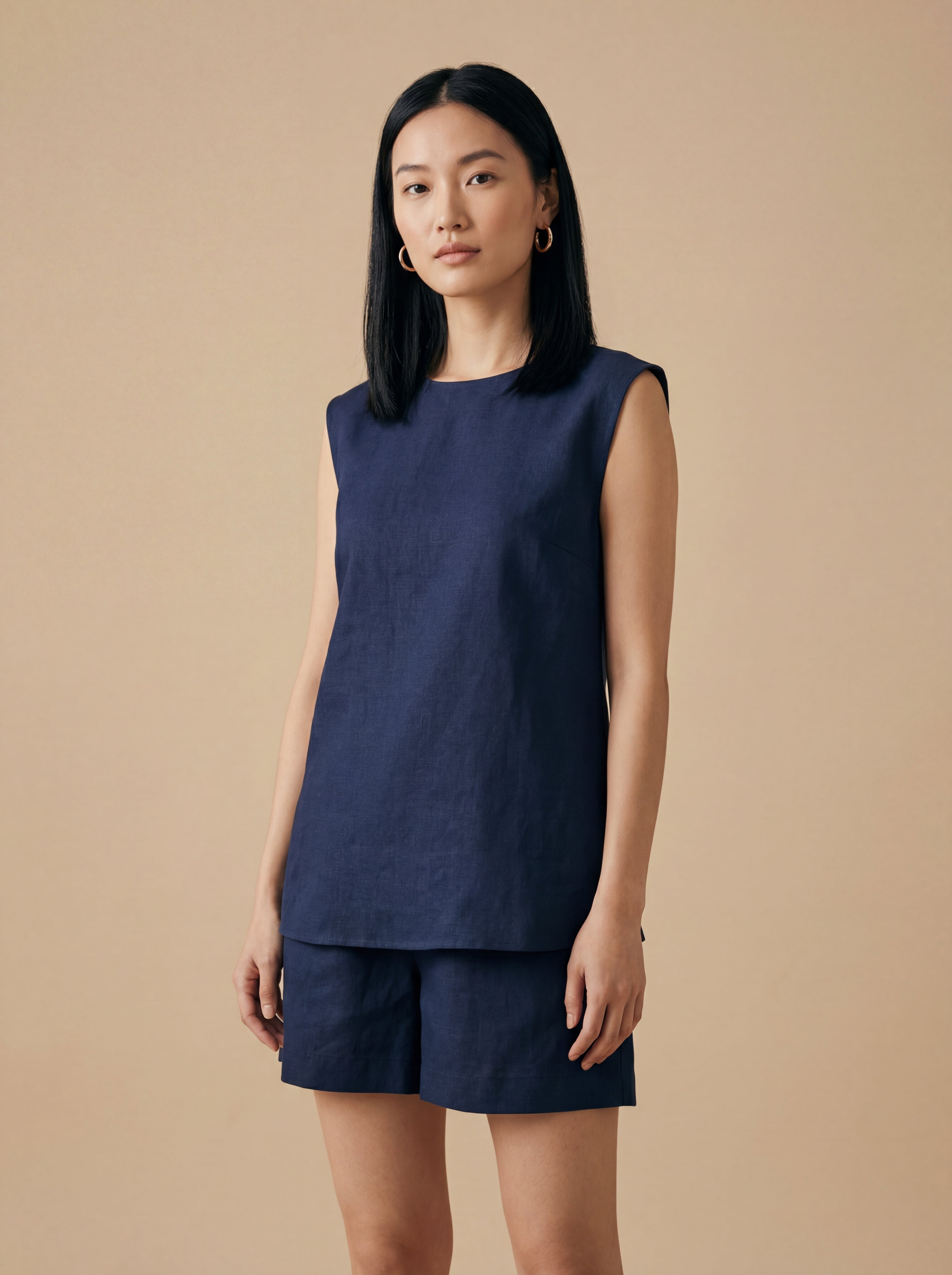 Conjunto Blusa Bárbara e Shorts Dora Linho Puro · 2 peças