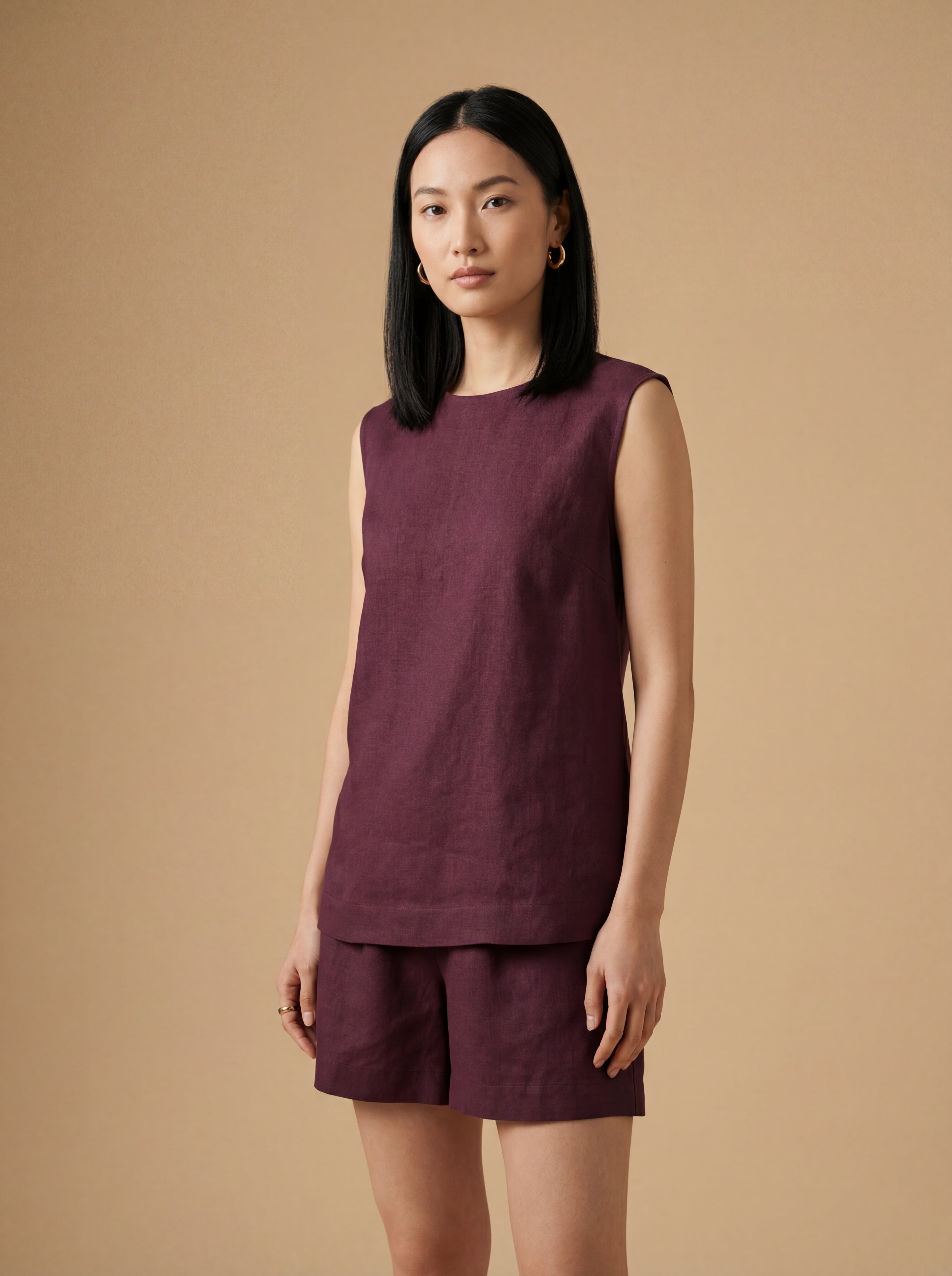 Conjunto Blusa Bárbara e Shorts Dora Linho Puro · 2 peças