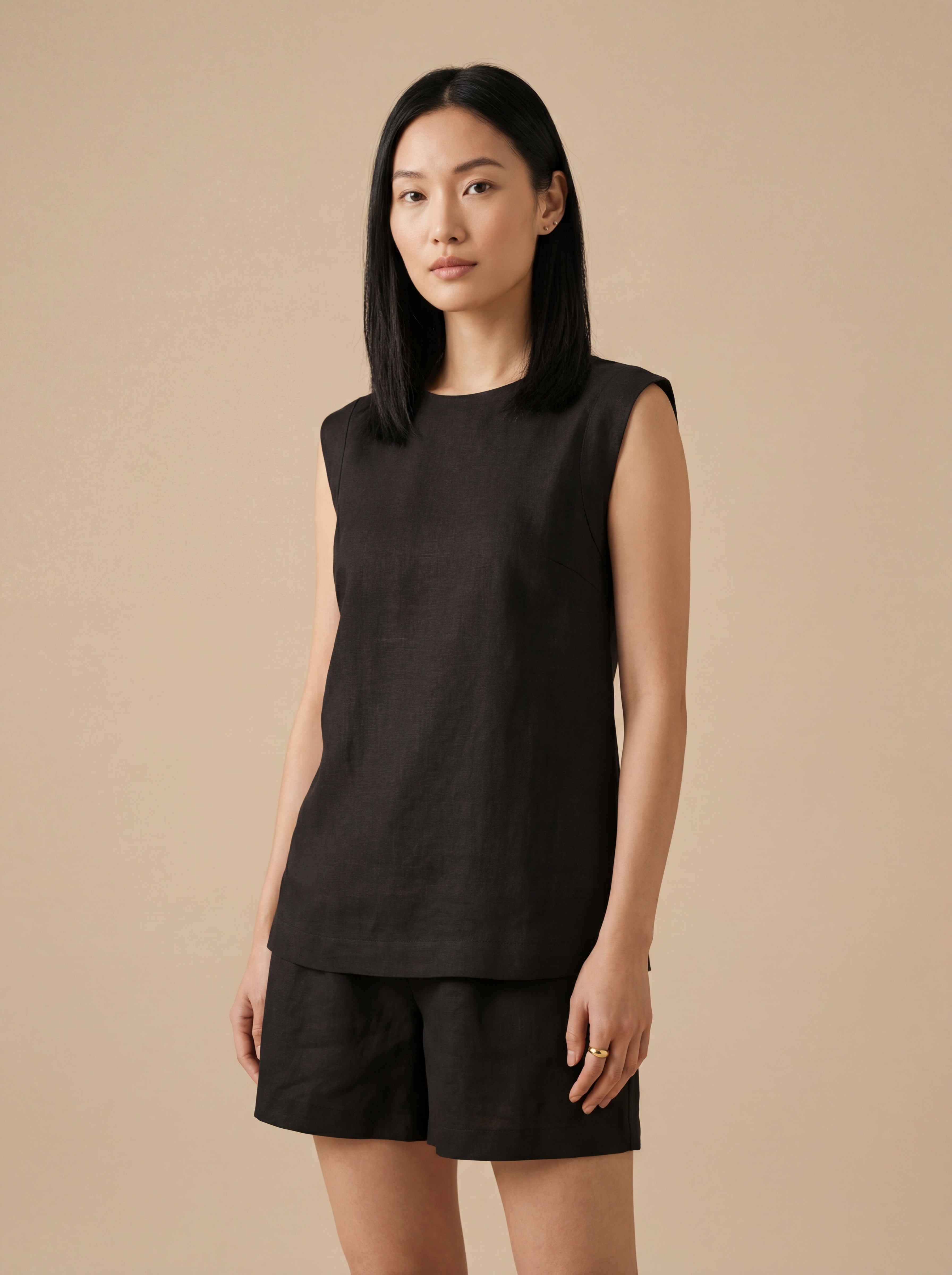 Conjunto Blusa Bárbara e Shorts Dora Linho Puro · 2 peças