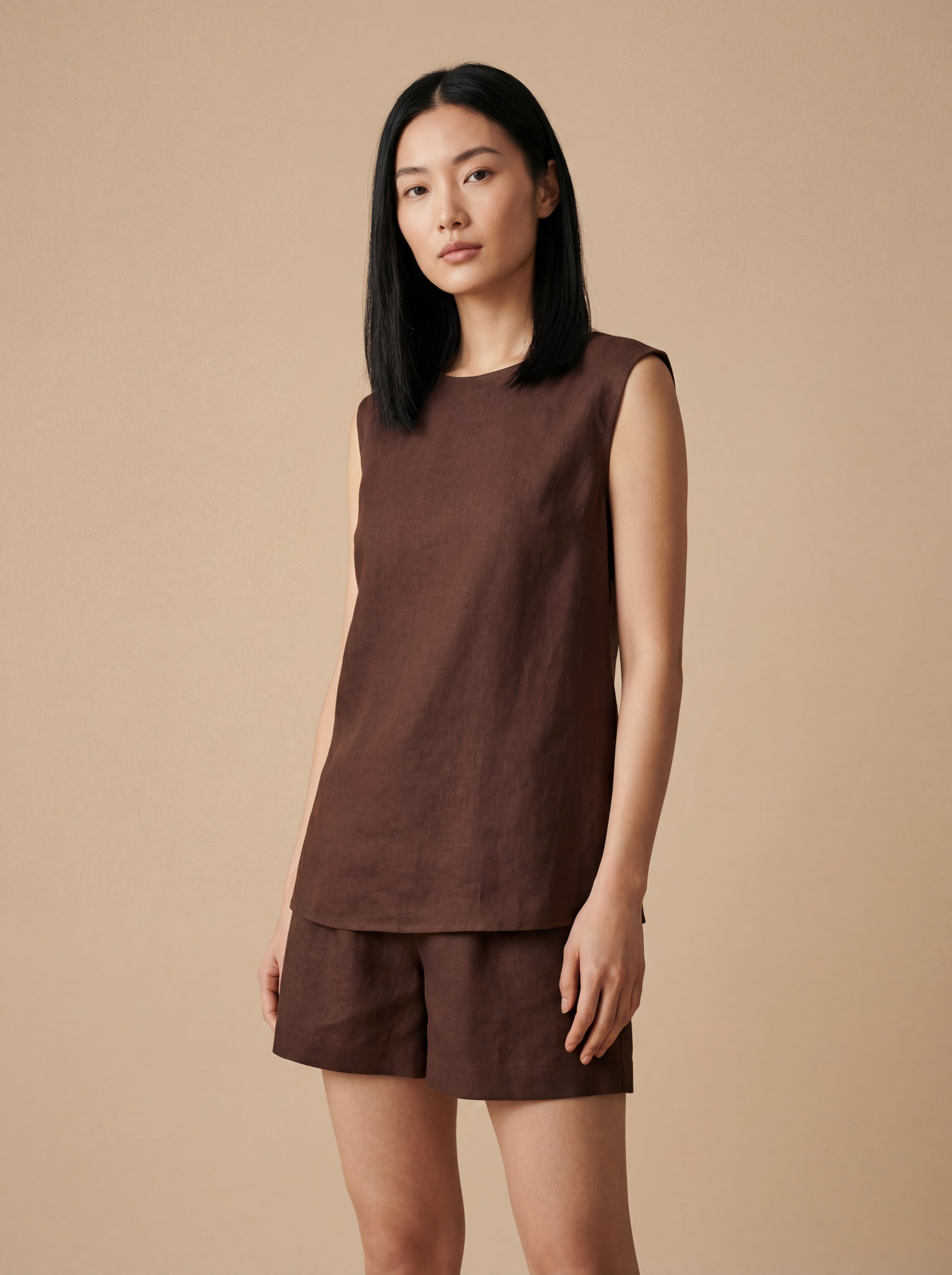 Conjunto Blusa Bárbara e Shorts Dora Linho Puro · 2 peças