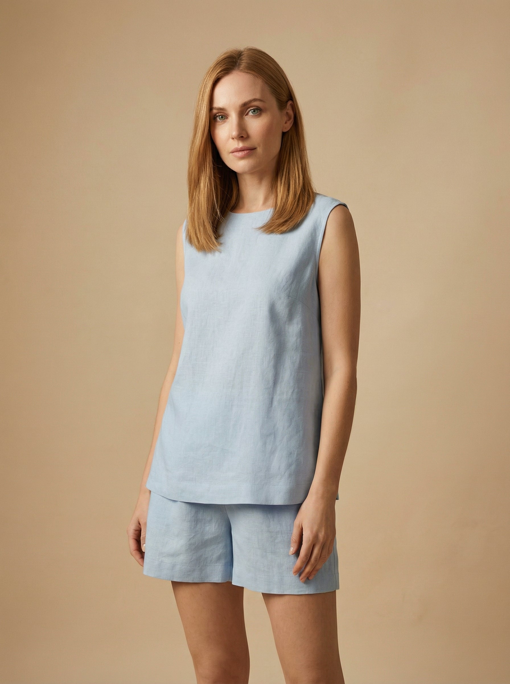 Conjunto Blusa Bárbara e Shorts Dora Linho Puro · 2 peças