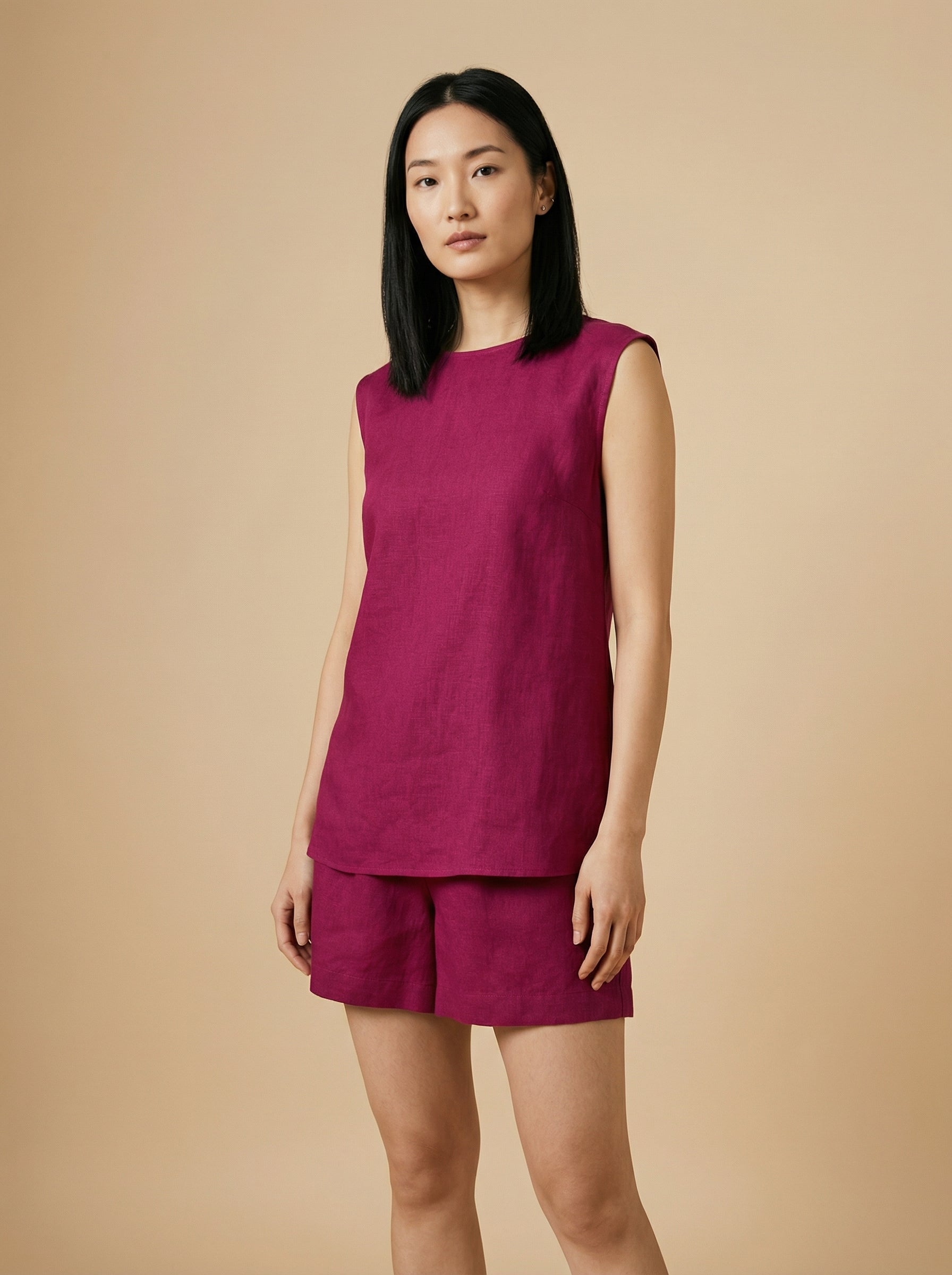 Conjunto Blusa Bárbara e Shorts Dora Linho Puro · 2 peças