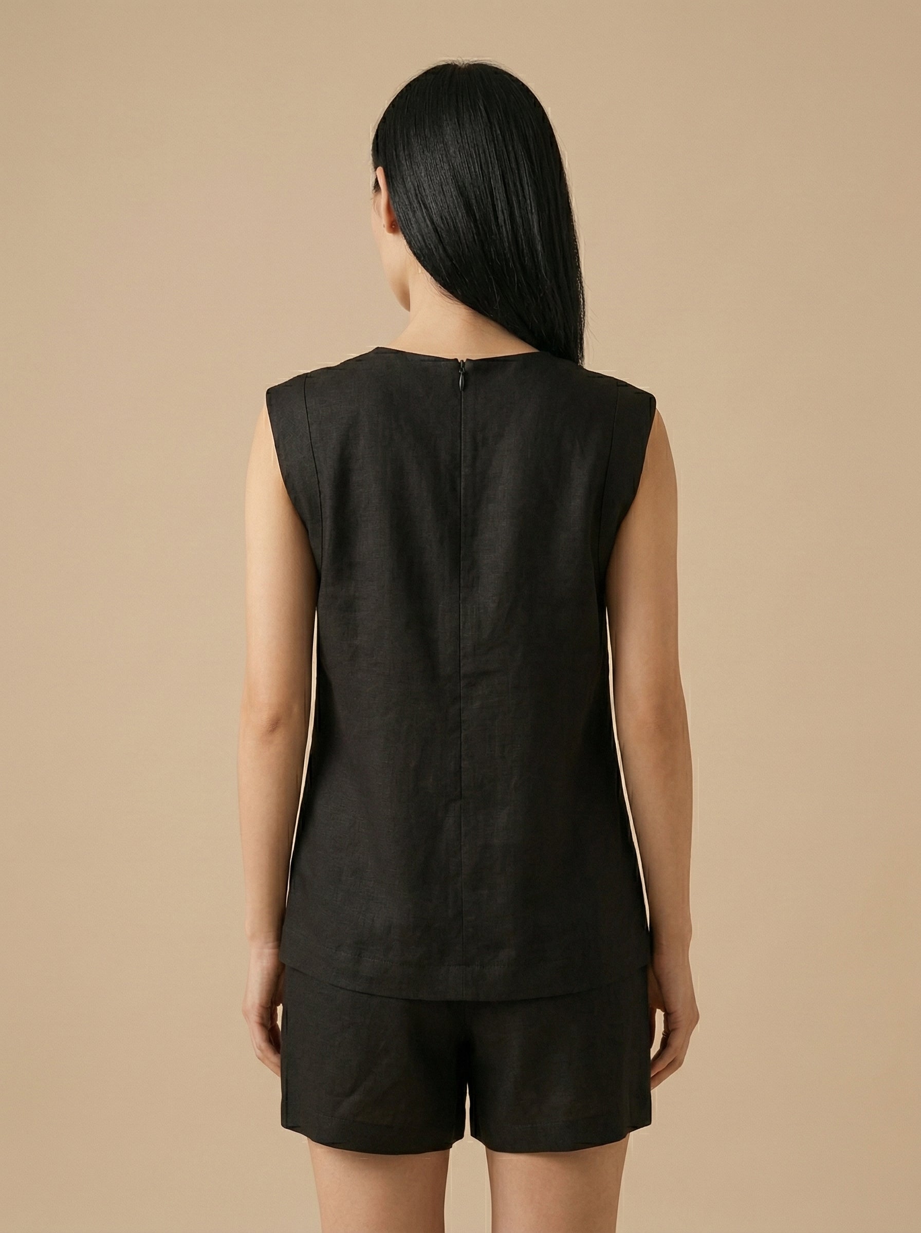 Conjunto Blusa Bárbara e Shorts Dora Linho Puro · 2 peças