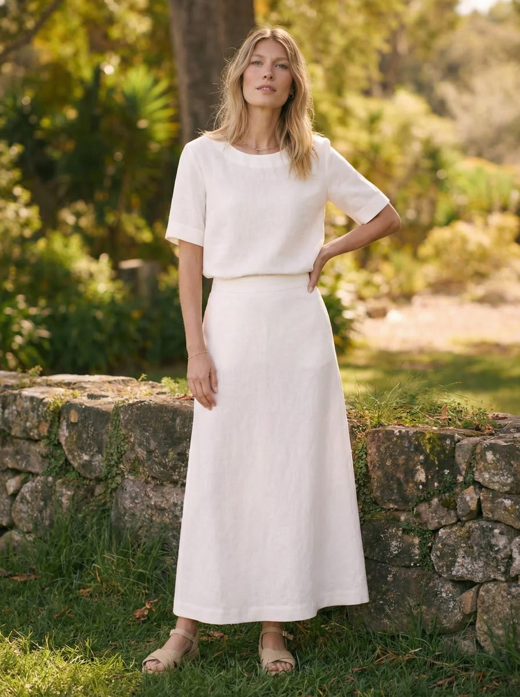 Saia Thainá Linho Puro