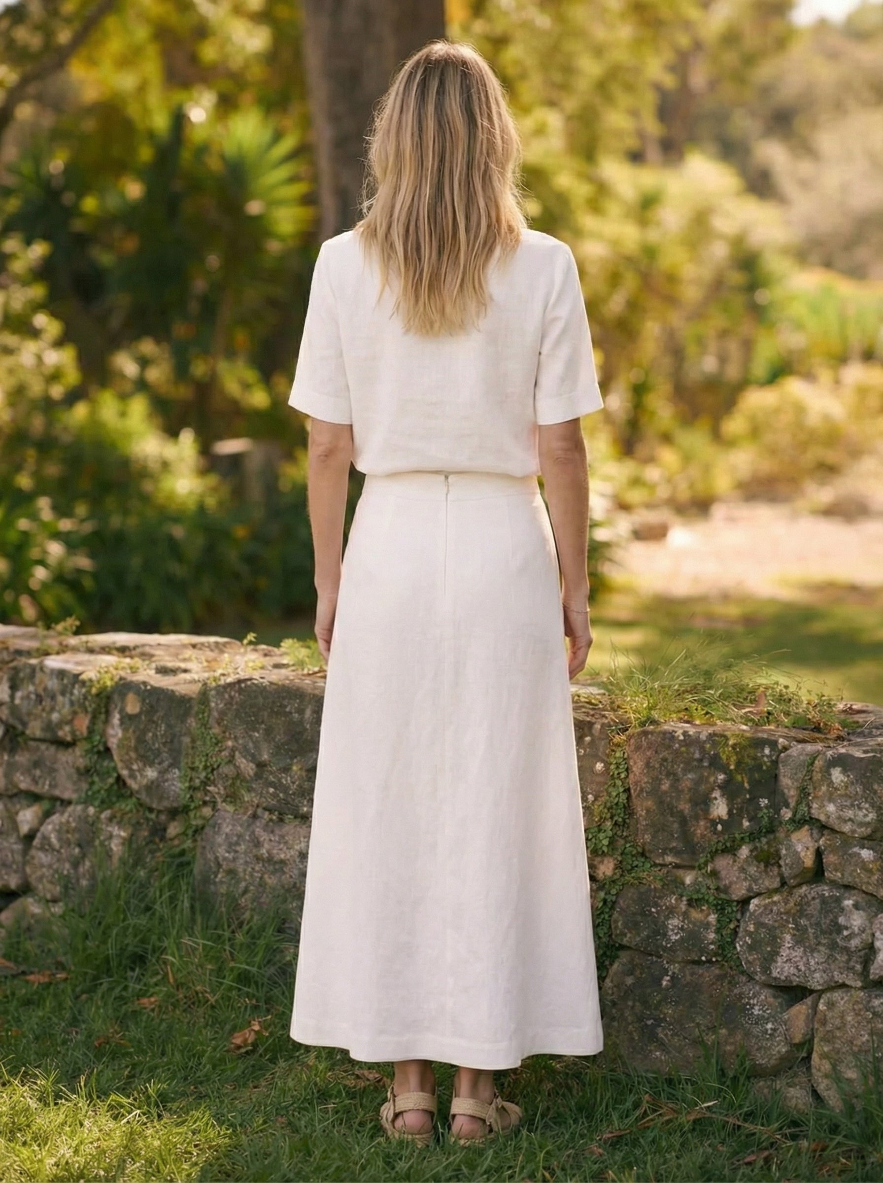 Saia Thainá Linho Puro