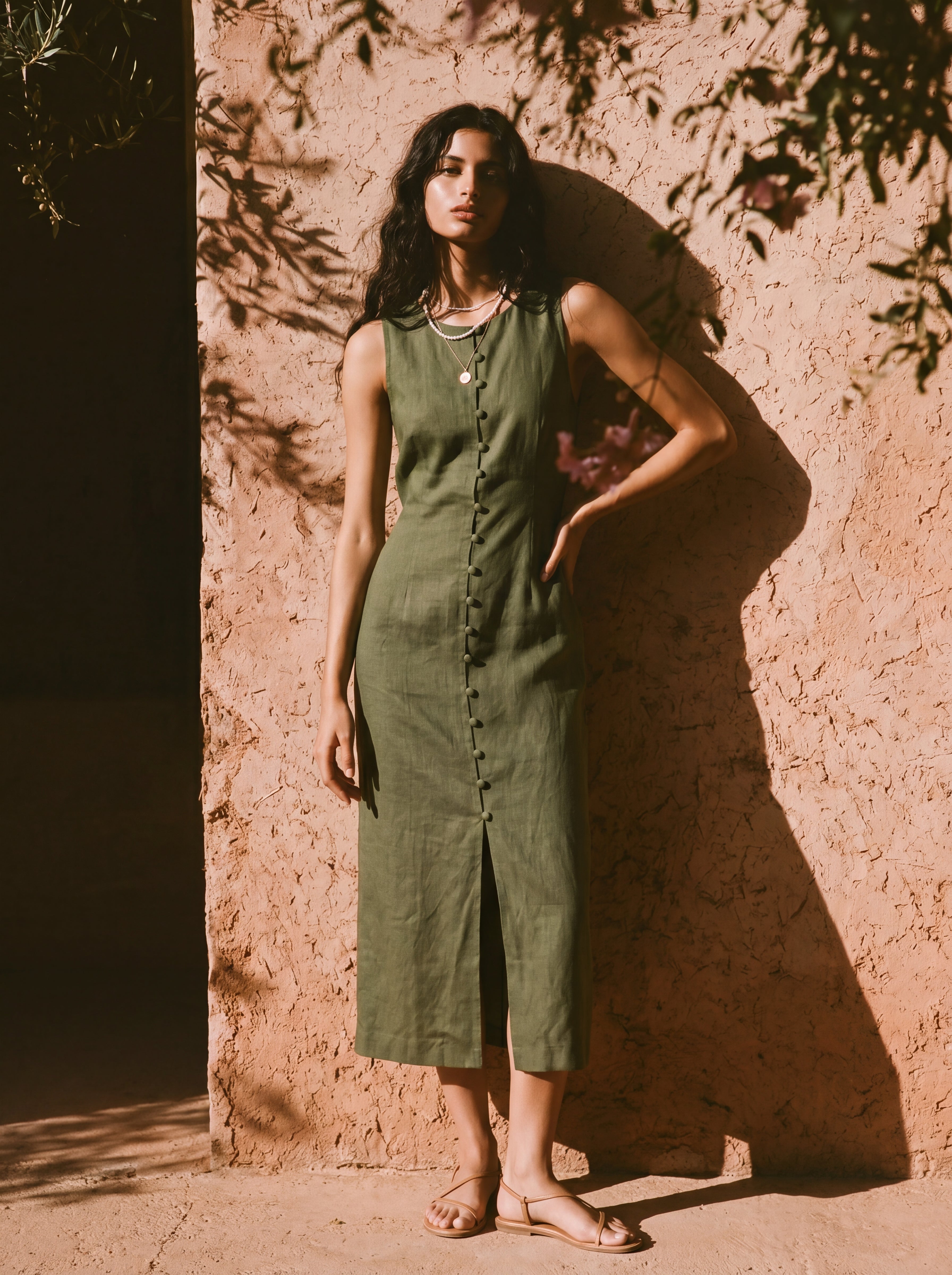 Vestido Midi Carol Linho Puro
