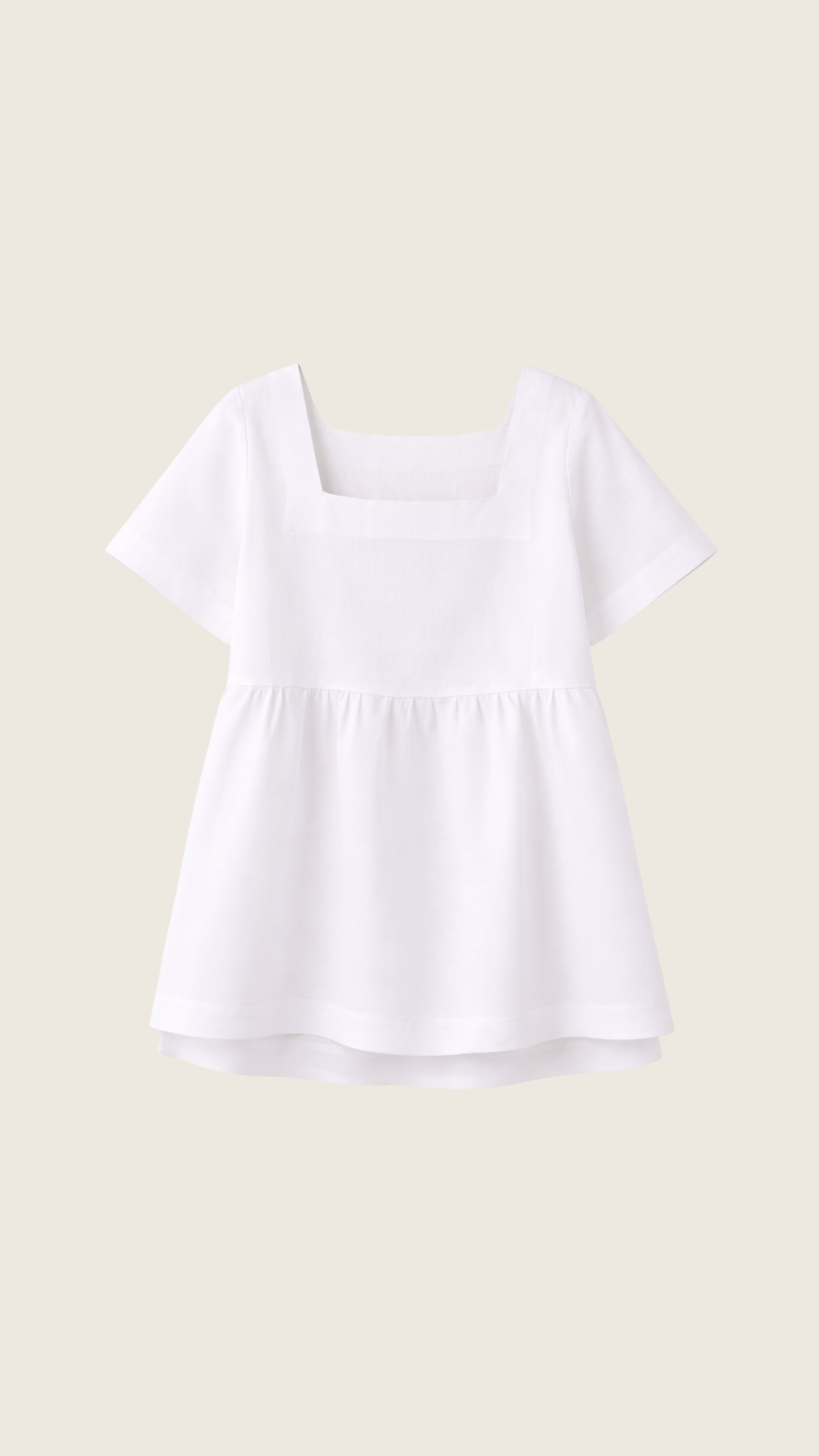 Bata Feminina Amélia de Linho Puro · Decote Quadrado Minimalista | Baddu