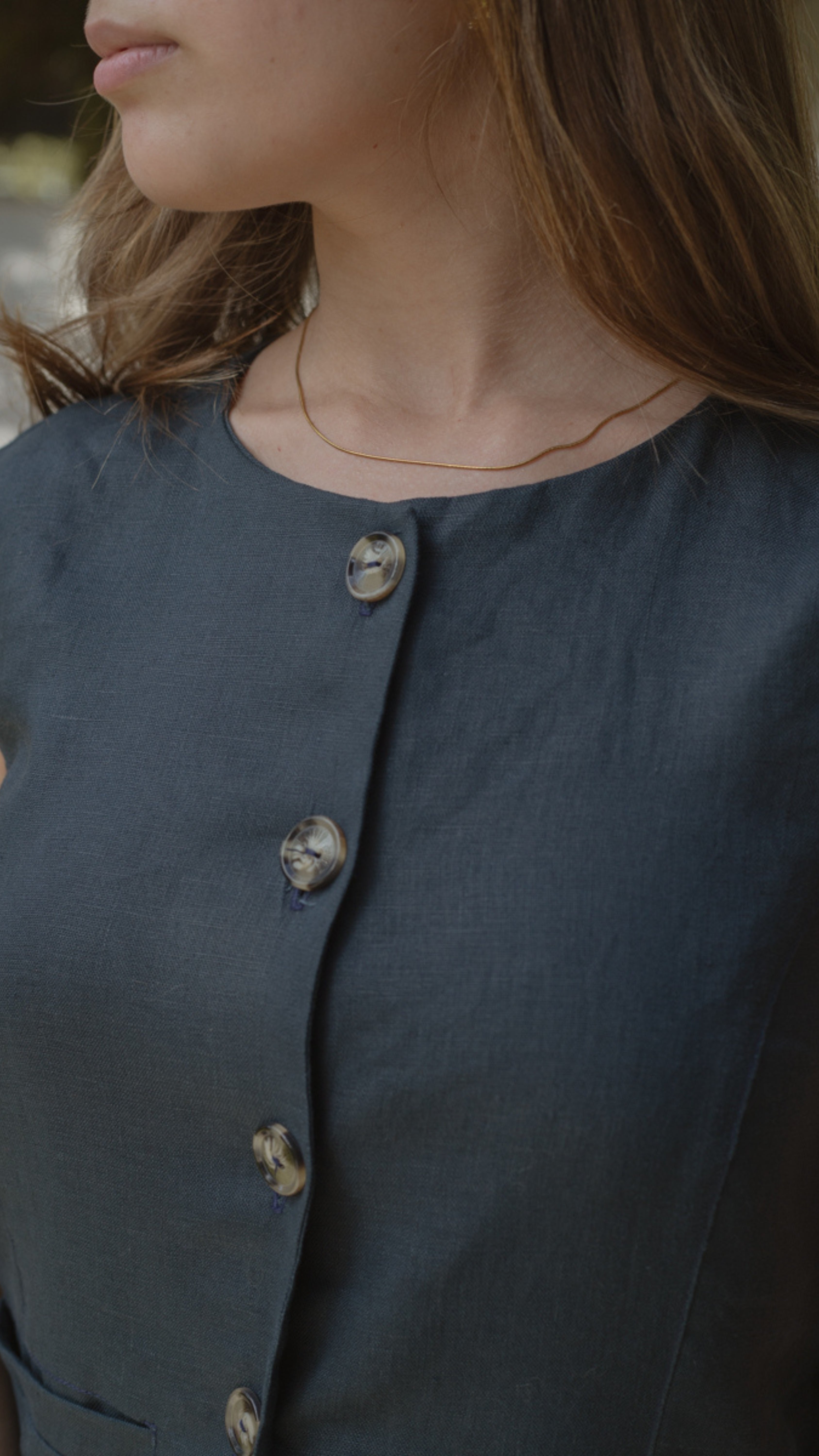 Colete Feminino Dora de Linho Puro · Versátil para Trabalho | Baddu