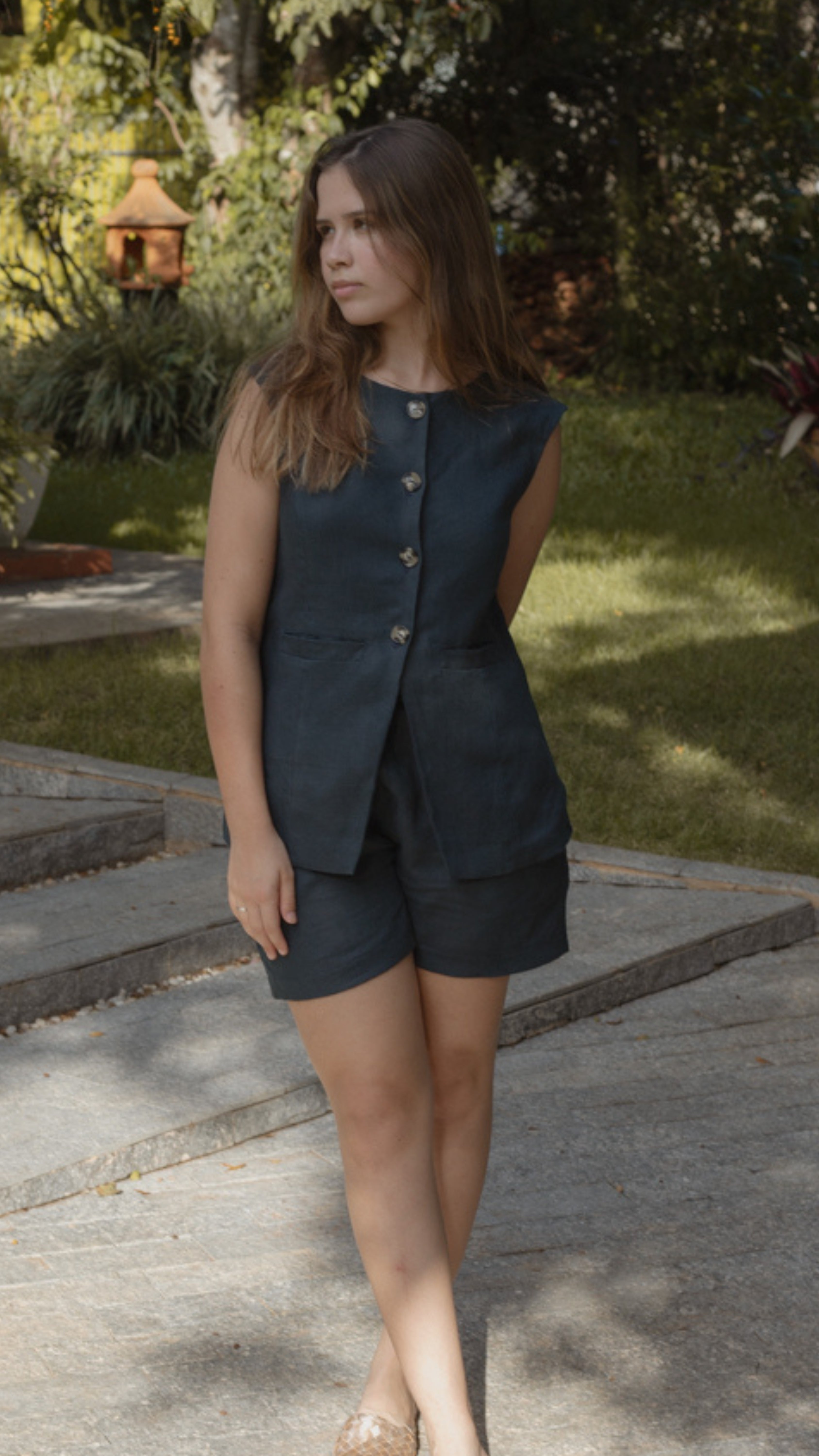 Colete Feminino Dora de Linho Puro · Versátil para Trabalho | Baddu