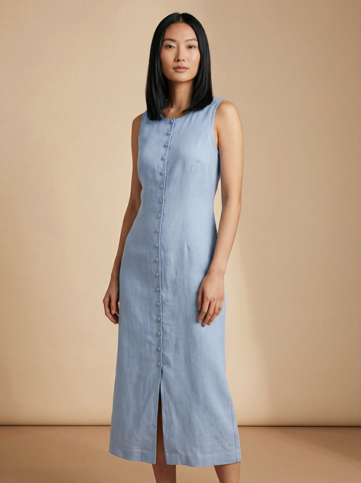 Vestido Midi Carol Linho Puro
