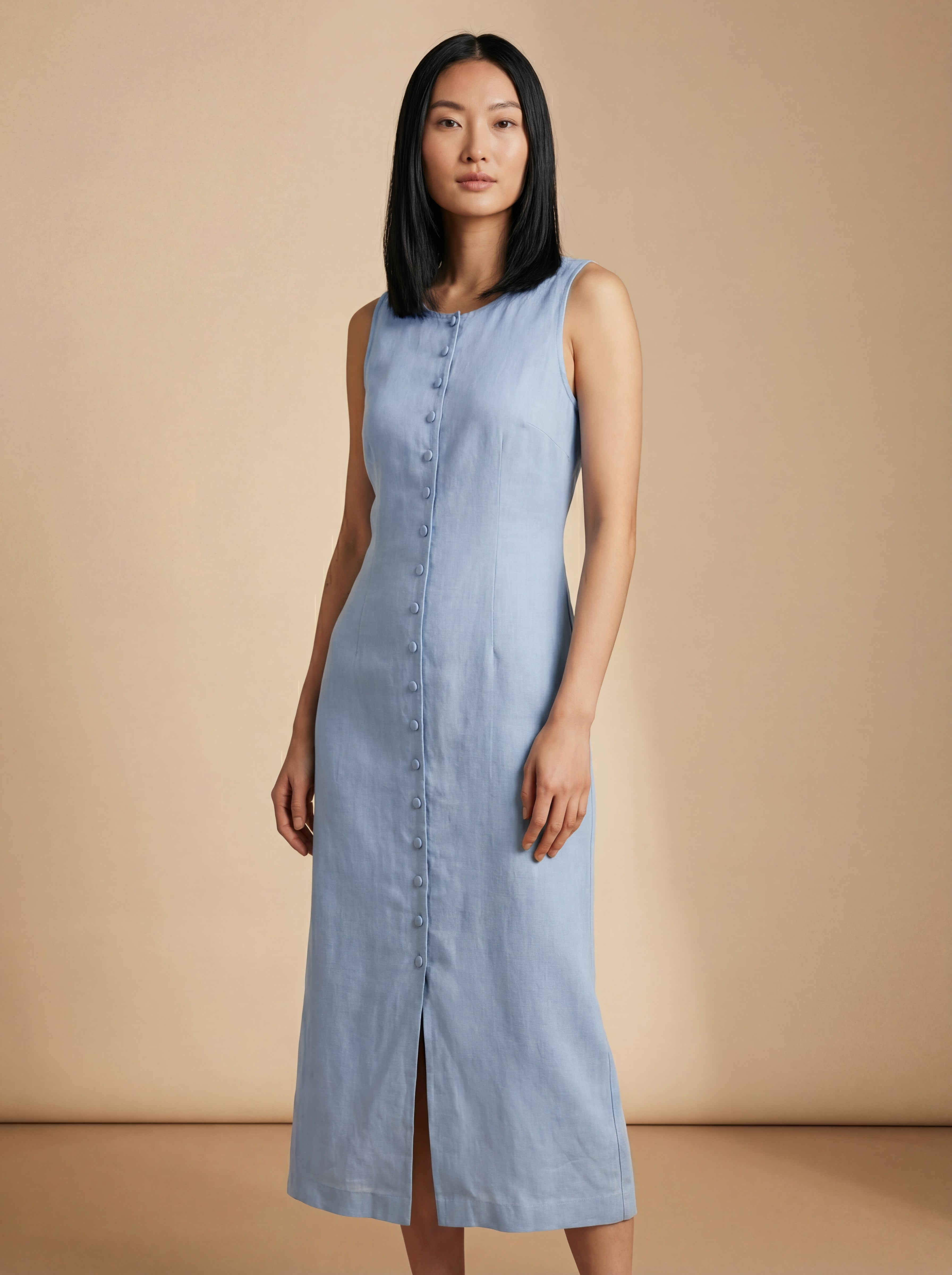 Vestido Midi Carol Linho Puro