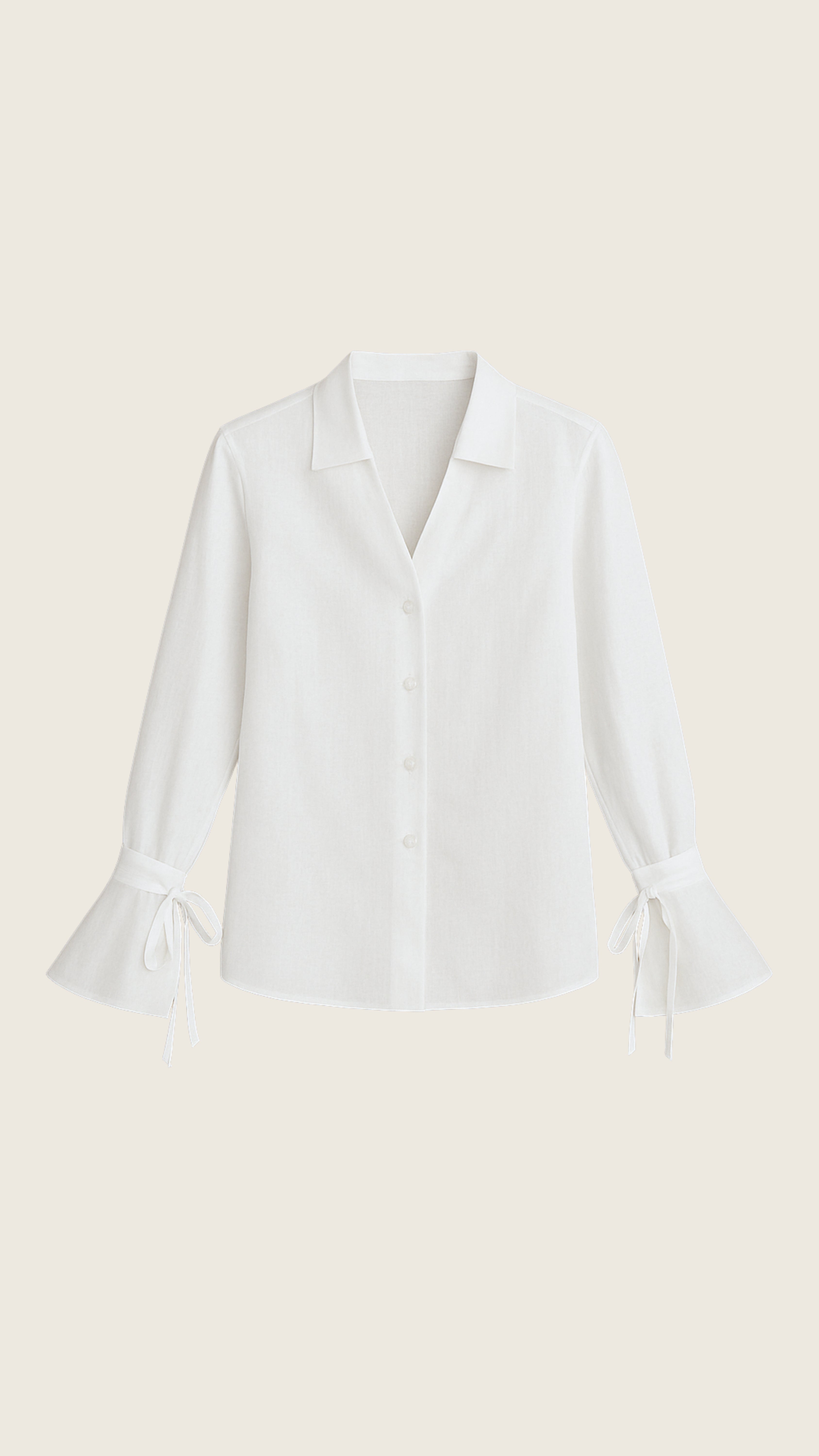 Camisa Laços no Punho 100% Linho Branca