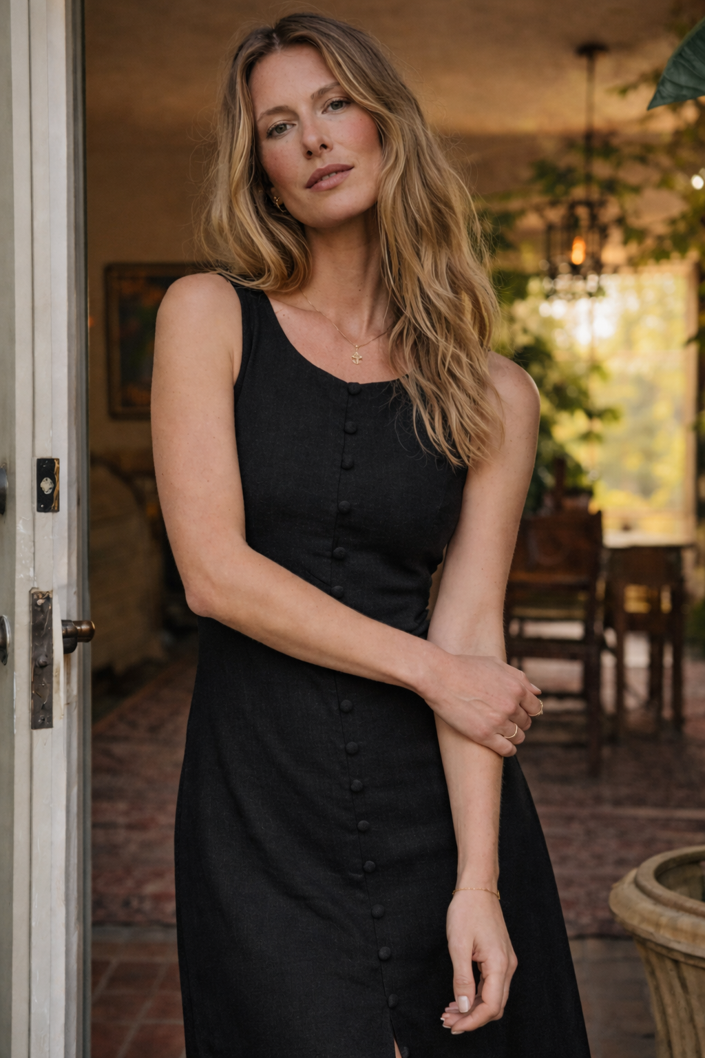 Vestido Midi Carol Linho Puro