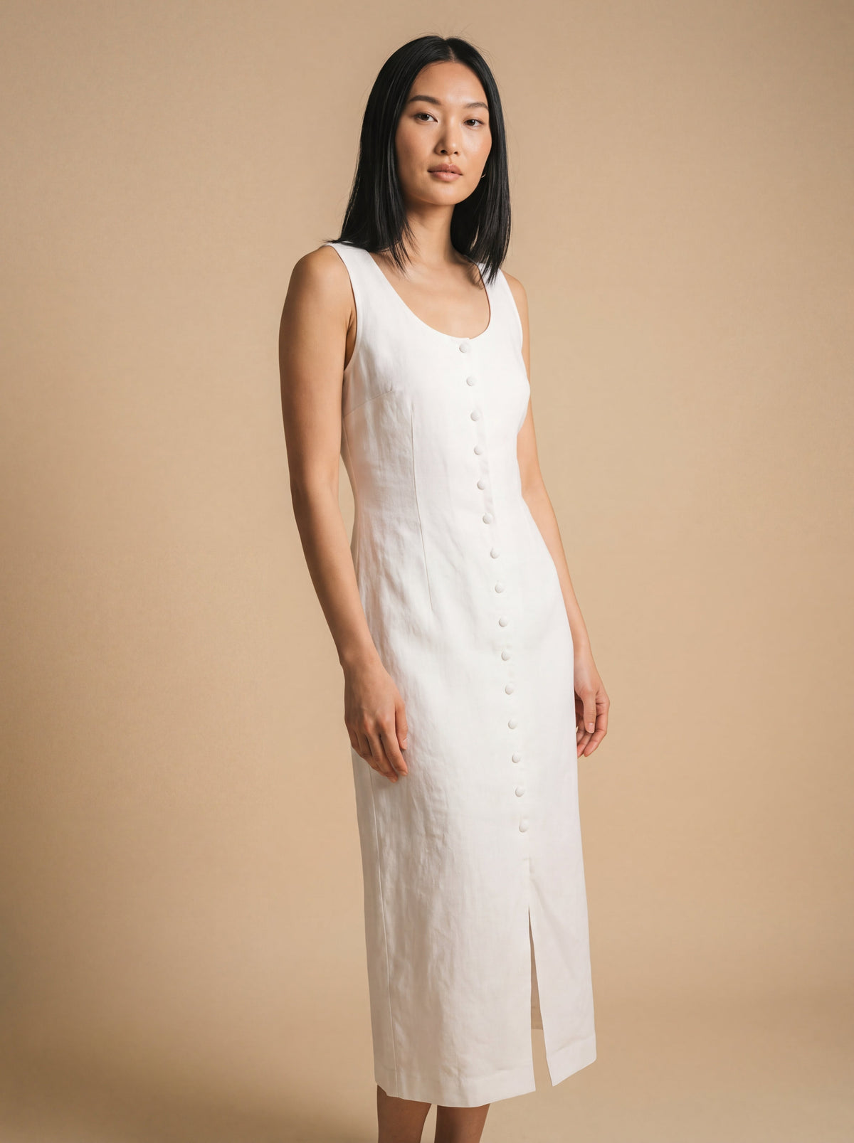 Vestido Midi Carol Linho Puro